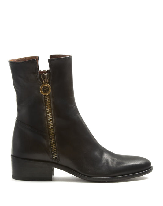 Fiorentini + Baker, CHANCE CINT, Women tall ankle boots with double zip and elongated toe in black leather-Made in Italy-side