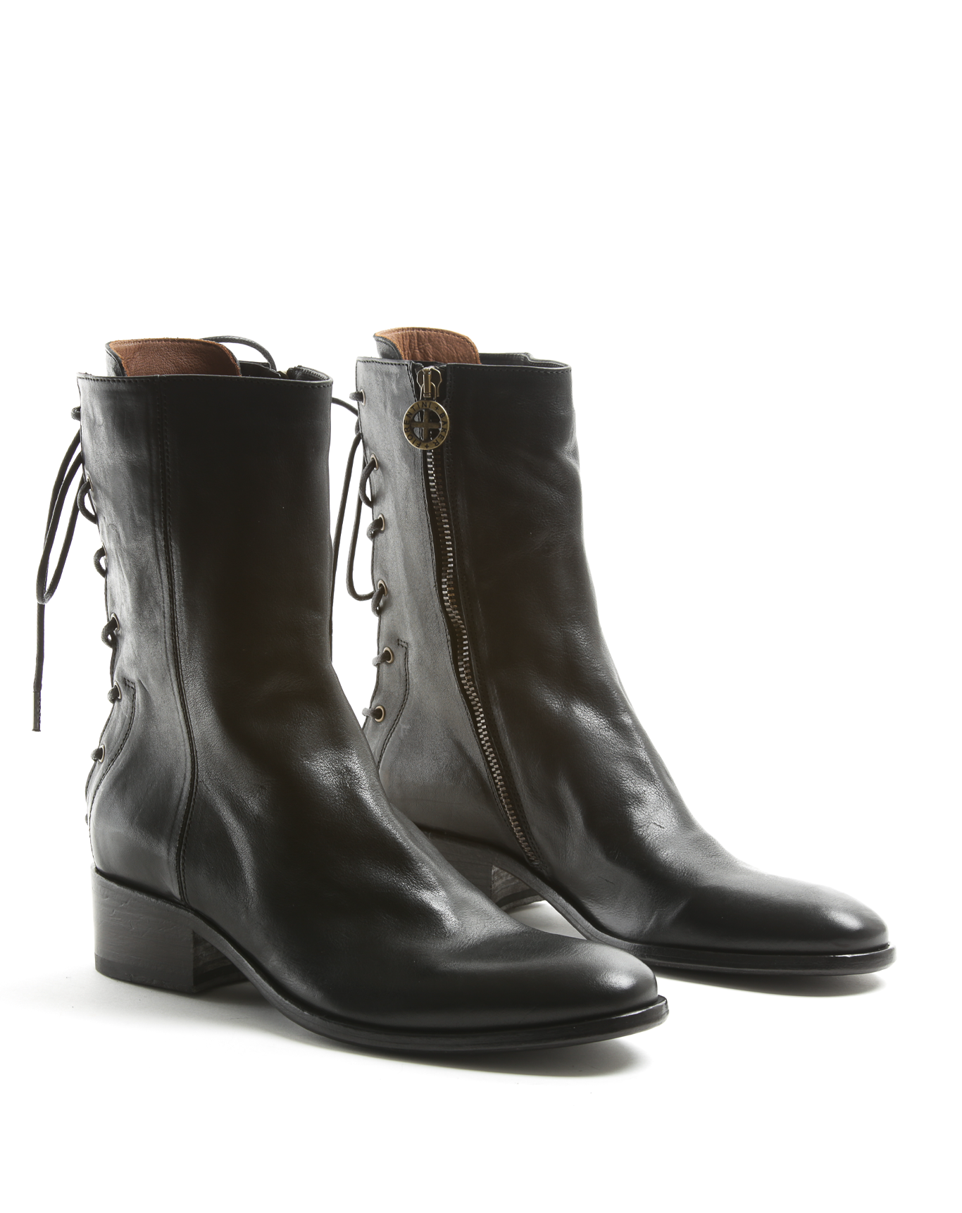 CID Black Leather Boots