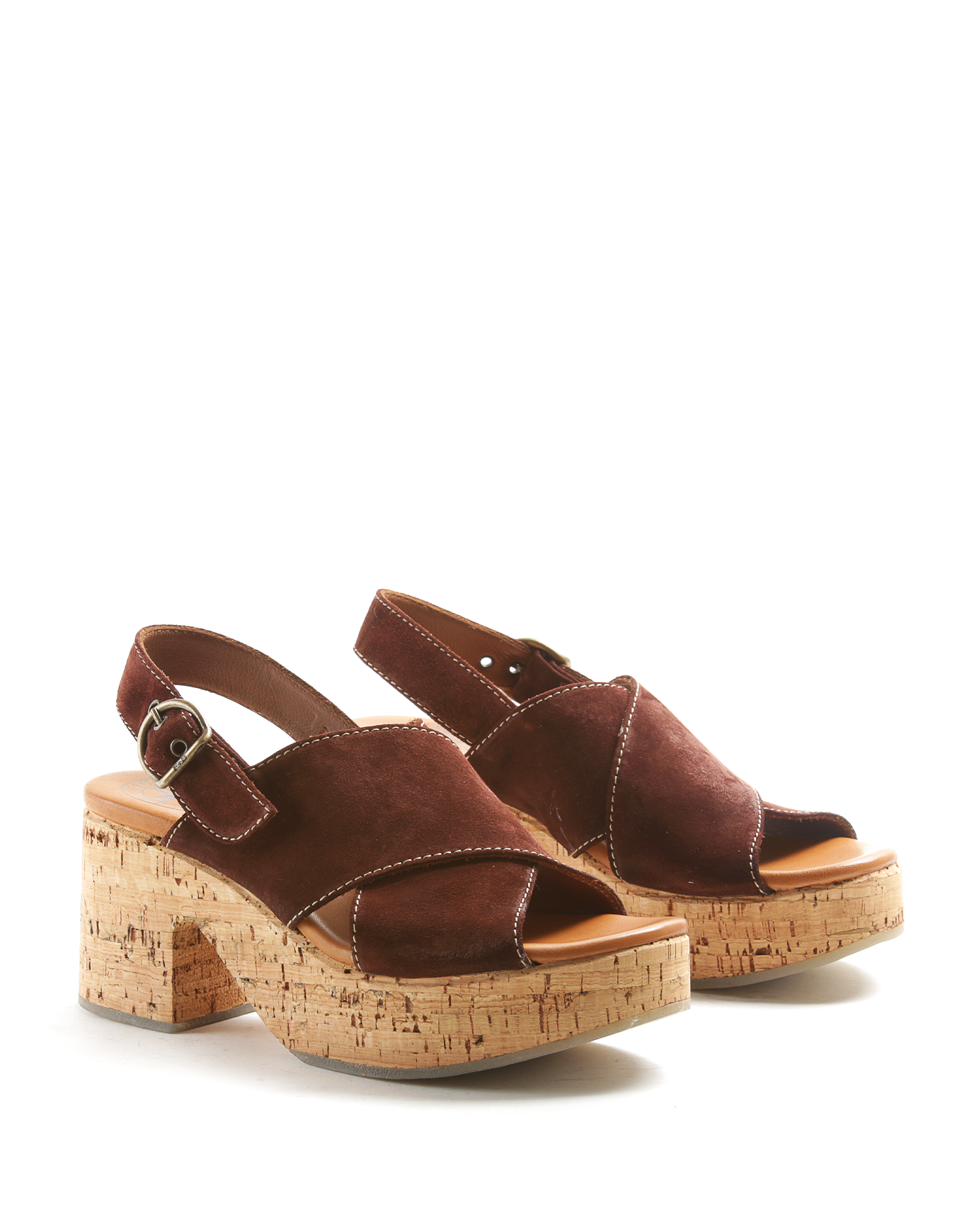DEVON Deep Russet Brown Wedge Sandals