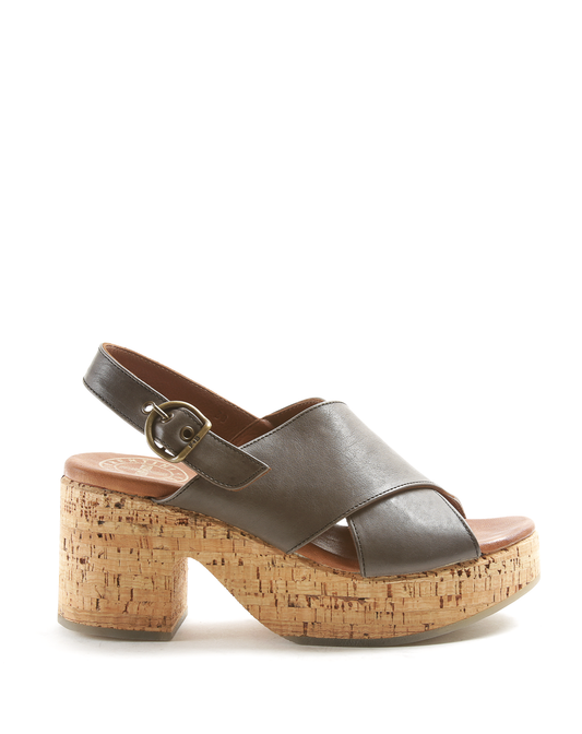 DEVON Grey Rust Wedge Sandals