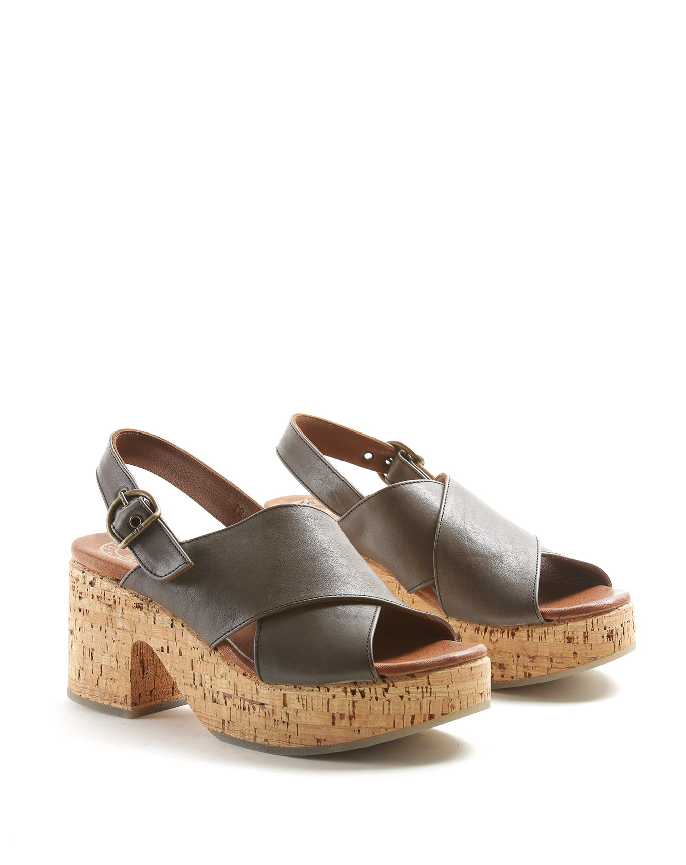 DEVON Grey Rust Wedge Sandals