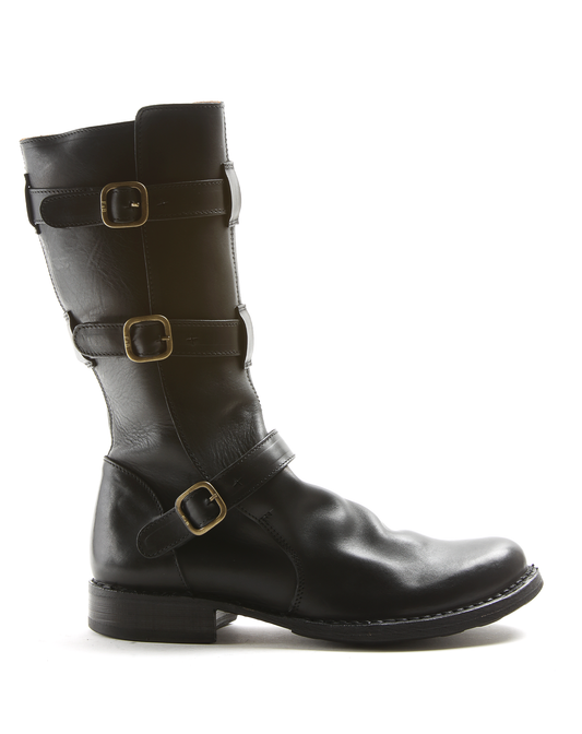 7040/22-V Black Leather Boots