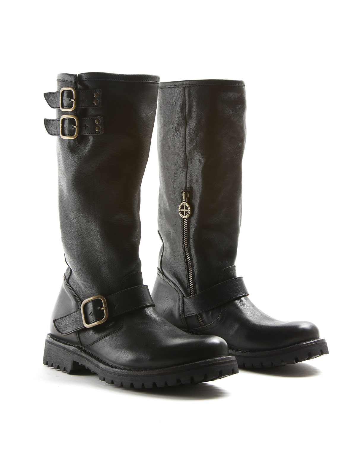 M-ENZA Black Leather Boots