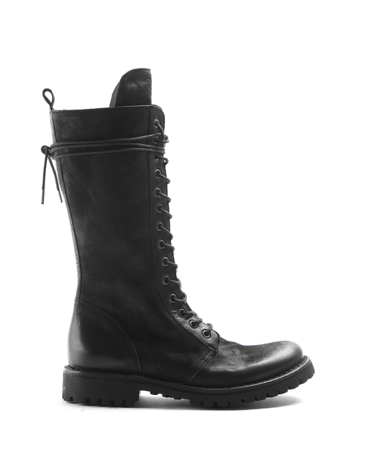 M-ERGAN Black Brushed Leather Boots