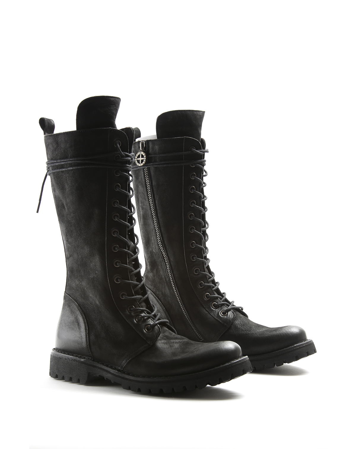 M-ERGAN Black Brushed Leather Boots