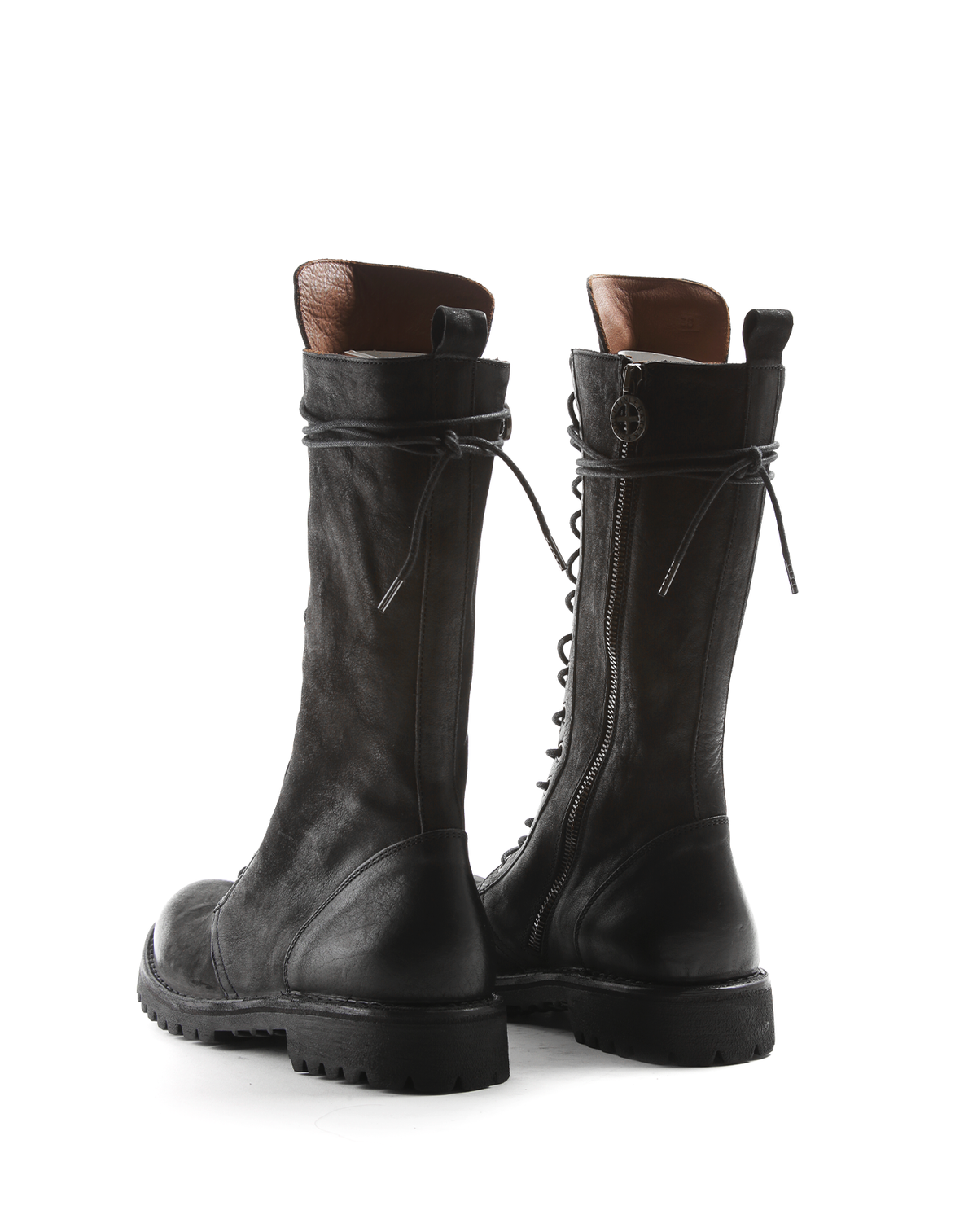 M-ERGAN Black Brushed Leather Boots