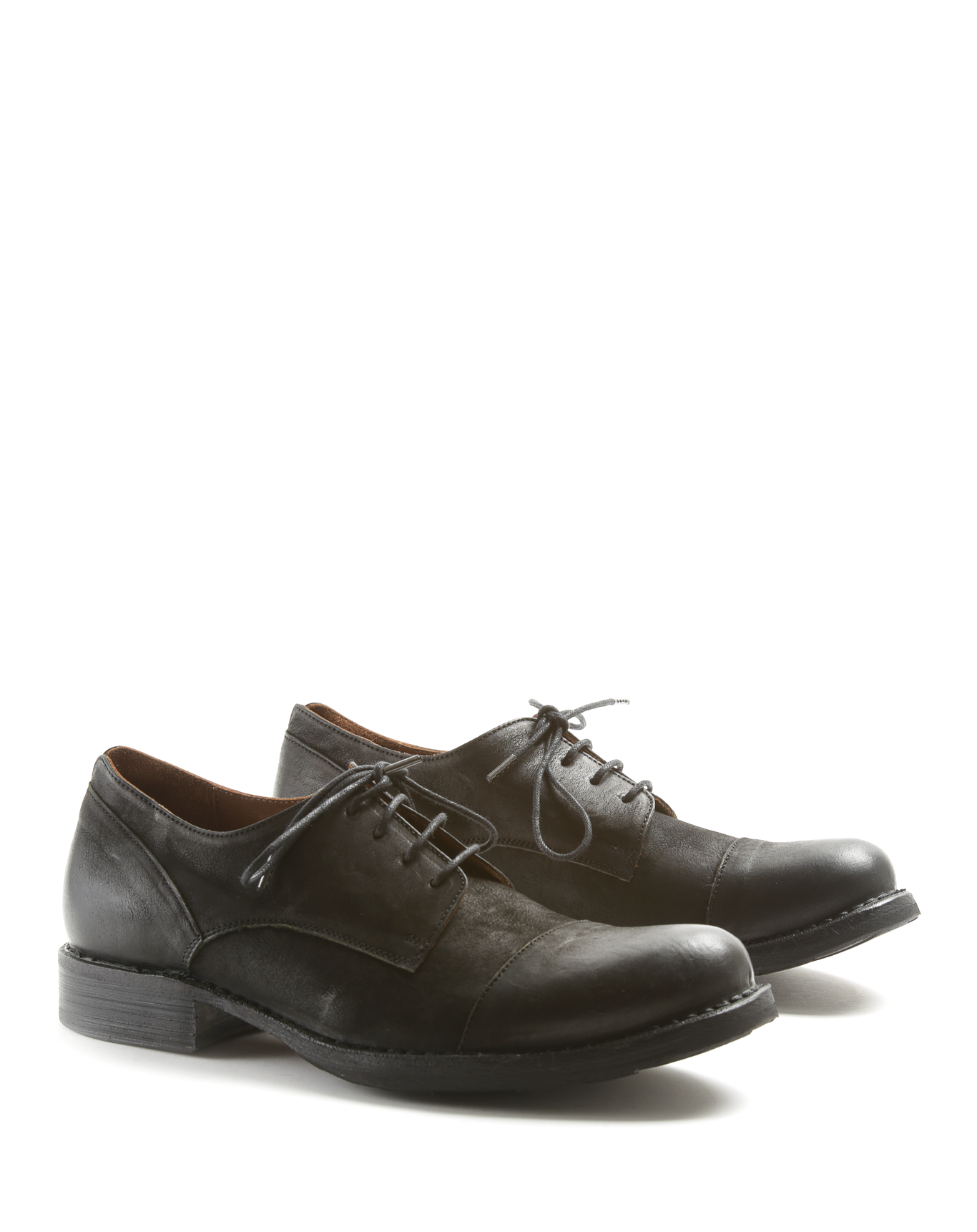 ENEI Black Leather Derby Shoes