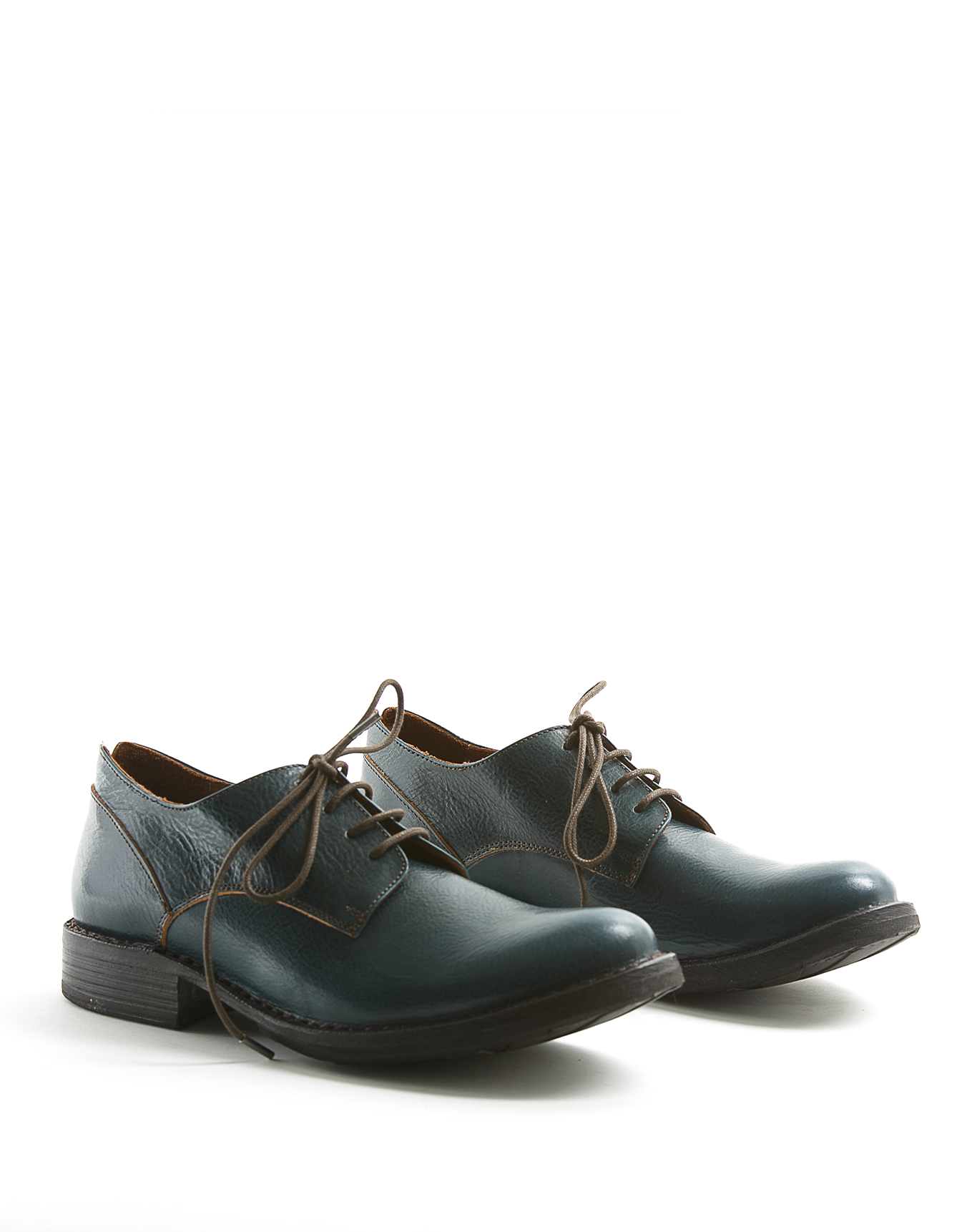 706 Petrol Leather Derby Shoes