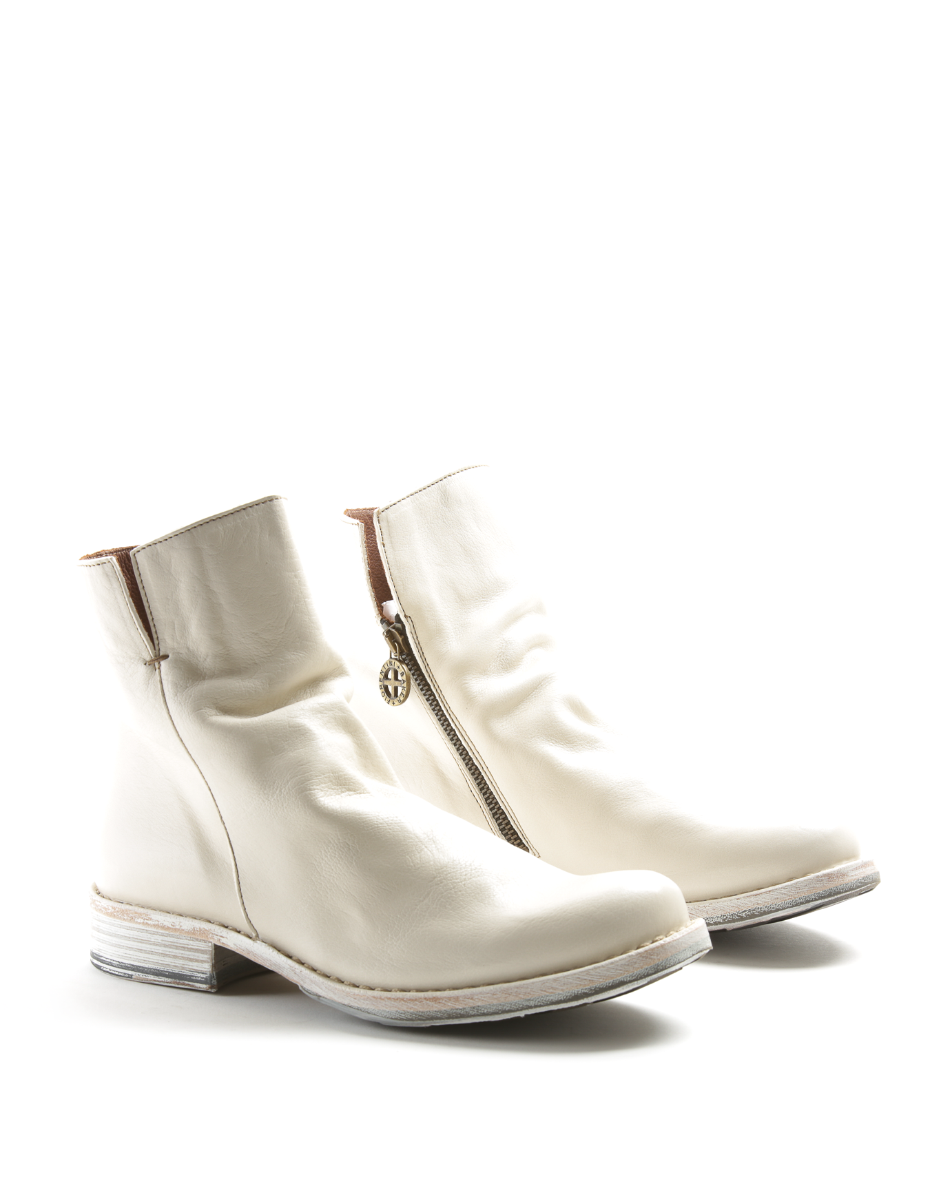 ELF White Leather Boots