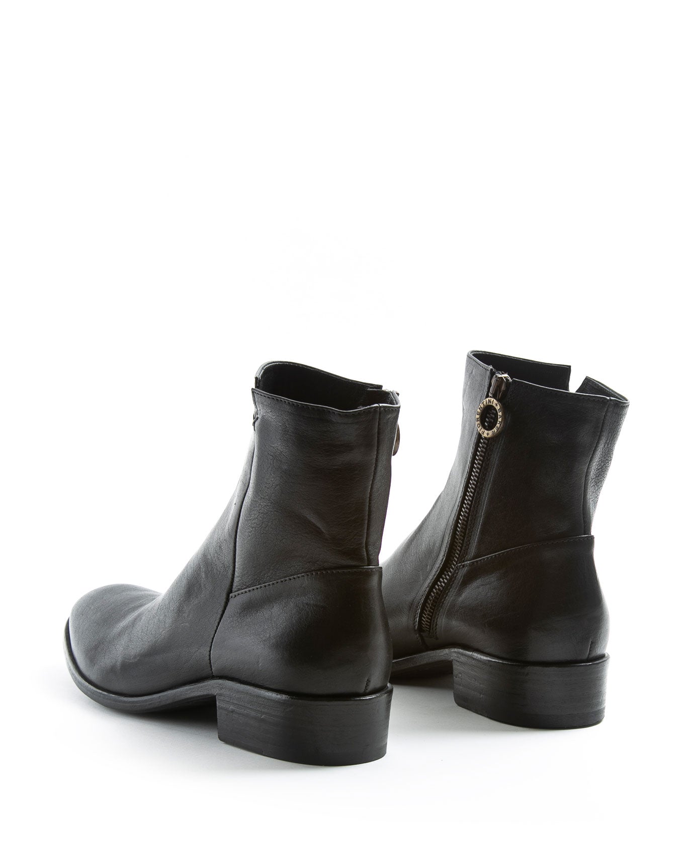 Fiorentini + Baker, CHANCE CALE, Black smooth leather men ankle boots with elongated shape and inside zip-Made in Italy-back