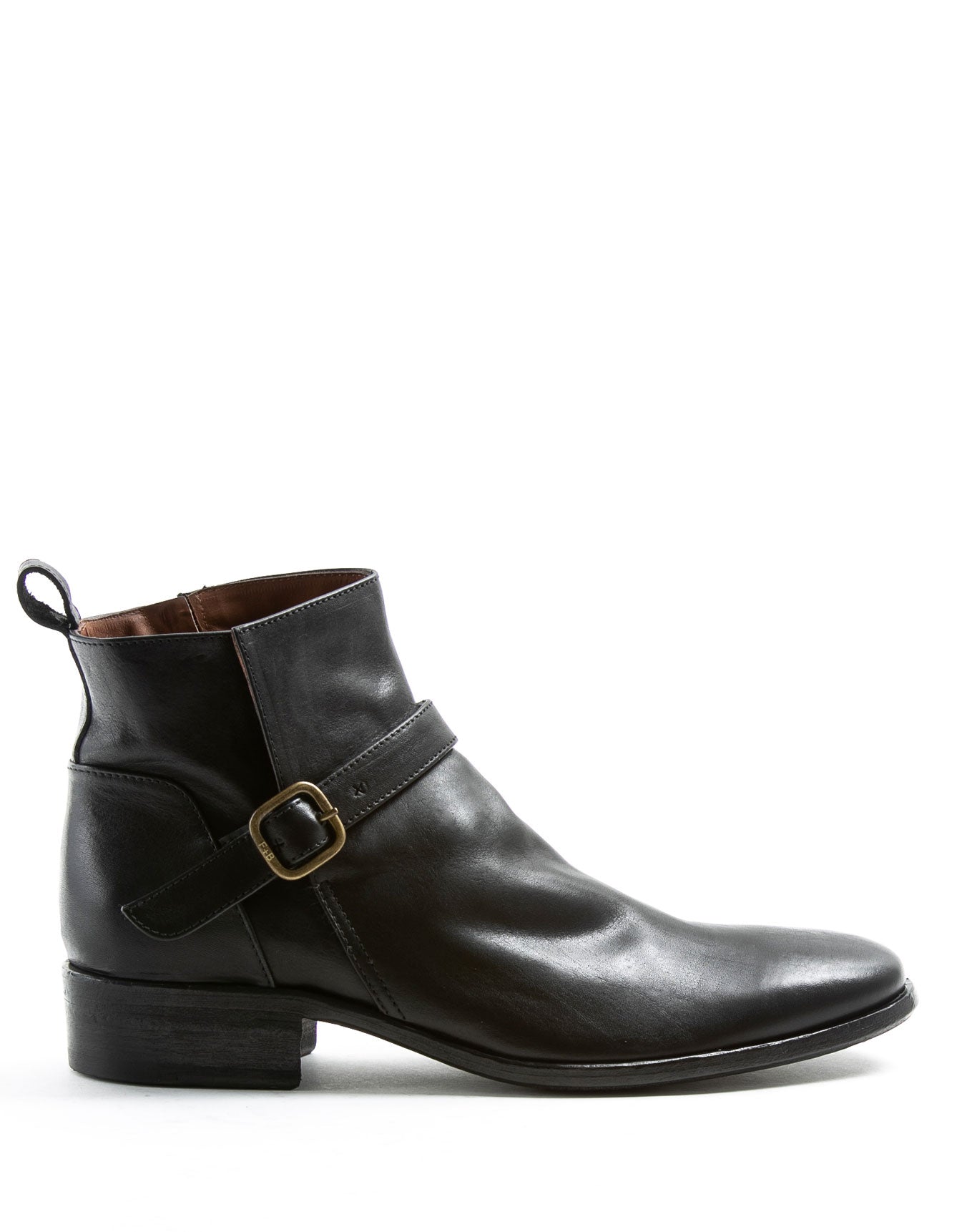 FIORENTINI + BAKER, CHANCE COLB, Leather ankle boot with adjustable front strap. The elongated shape gives a slick laid back rock 'n' roll look. Handcrafted by skilled artisans. Made in Italy. Made to last.