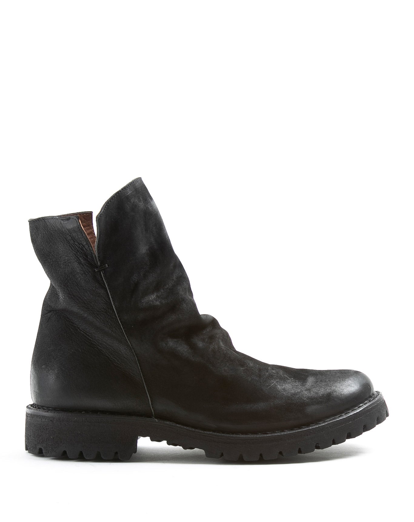 FIORENTINI + BAKER, ETERNITY MASSIVE M-ELF, Best-selling iconic boot in the FB collection since 2003. Leather ankle boots with slightly ruched vamp and a thick rubber sole. Handcrafted with natural leather by skilled artisans. Made in Italy. Made to last.