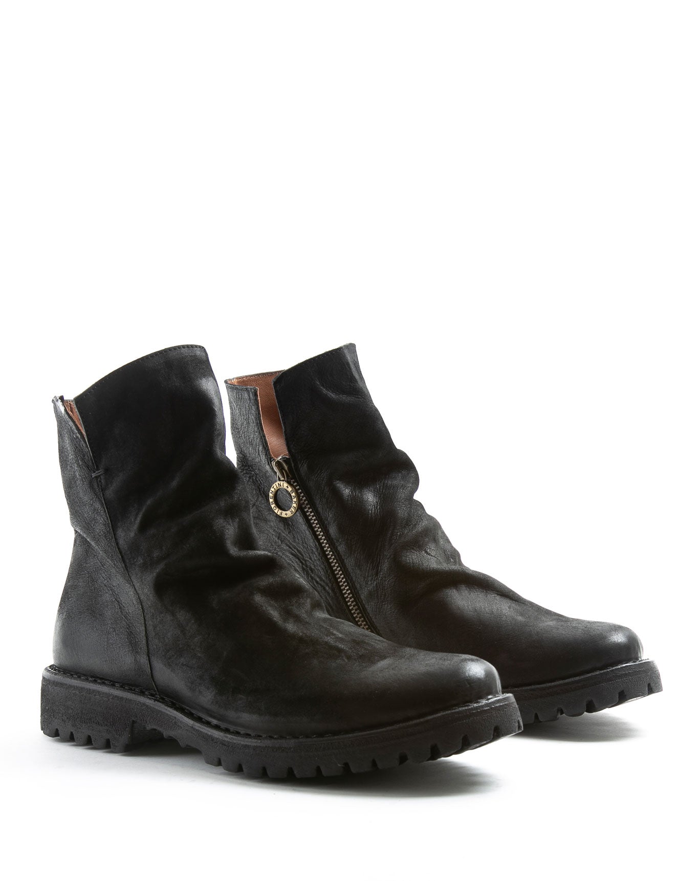 FIORENTINI + BAKER, ETERNITY MASSIVE M-ELF, Best-selling iconic boot in the FB collection since 2003. Leather ankle boots with slightly ruched vamp and a thick rubber sole. Handcrafted with natural leather by skilled artisans. Made in Italy. Made to last.