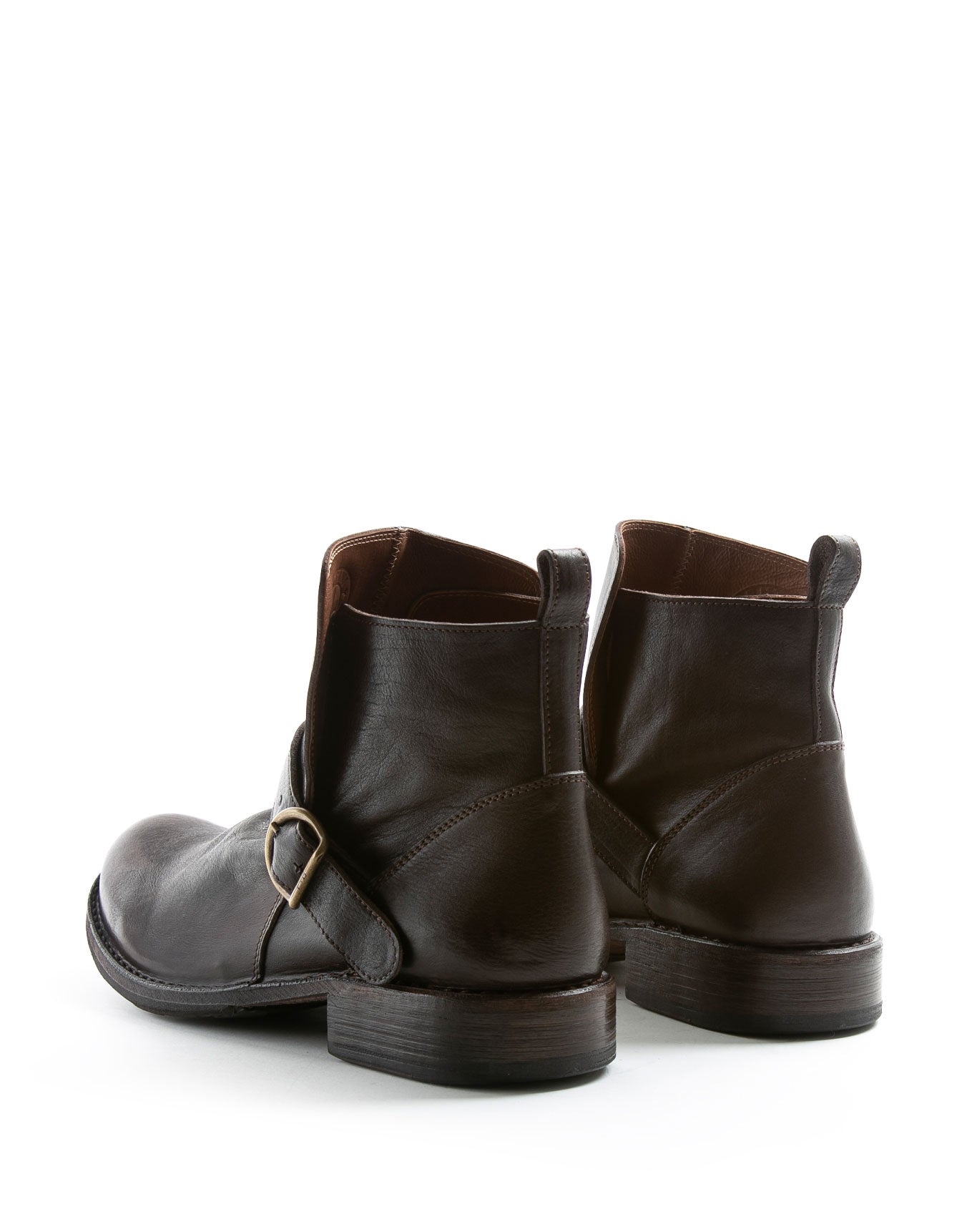 FIORENTINI + BAKER, ETERNITY EEK, Ankle biker boots with adjustable strap in brown smooth leather-Made in Italy-back