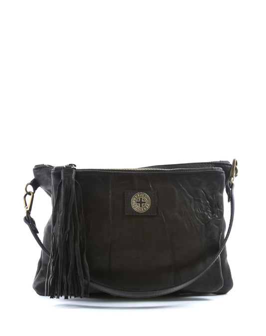 FIORENTINI+BAKER, FUTUR, Tree pockets cross body bag and shoulder bag with tassels. Made in Italy. Made to last.