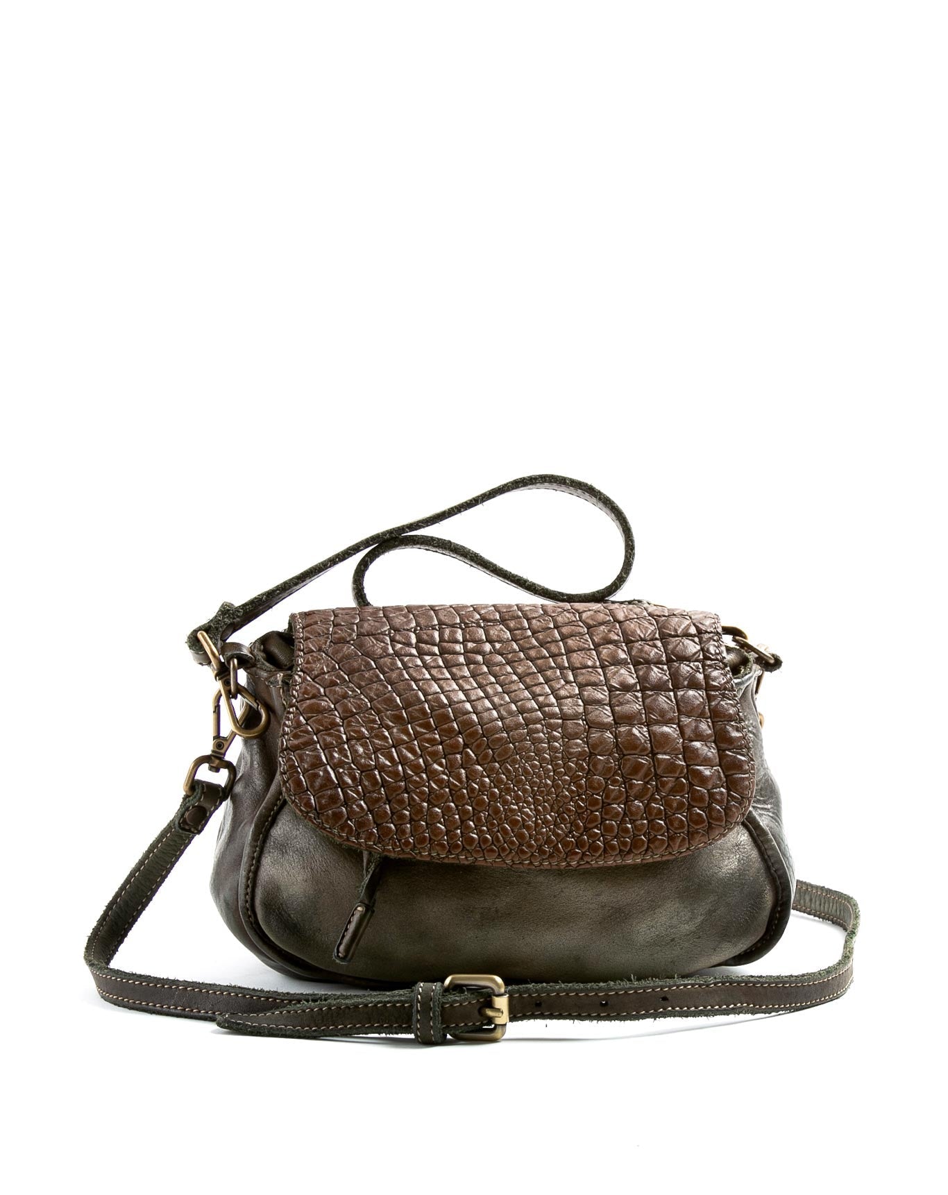 FIORENTINI+BAKER, EMILY, Two sections cross body bag and shoulder bag with adjustable and removable double strap. Made in Italy. Made to last.