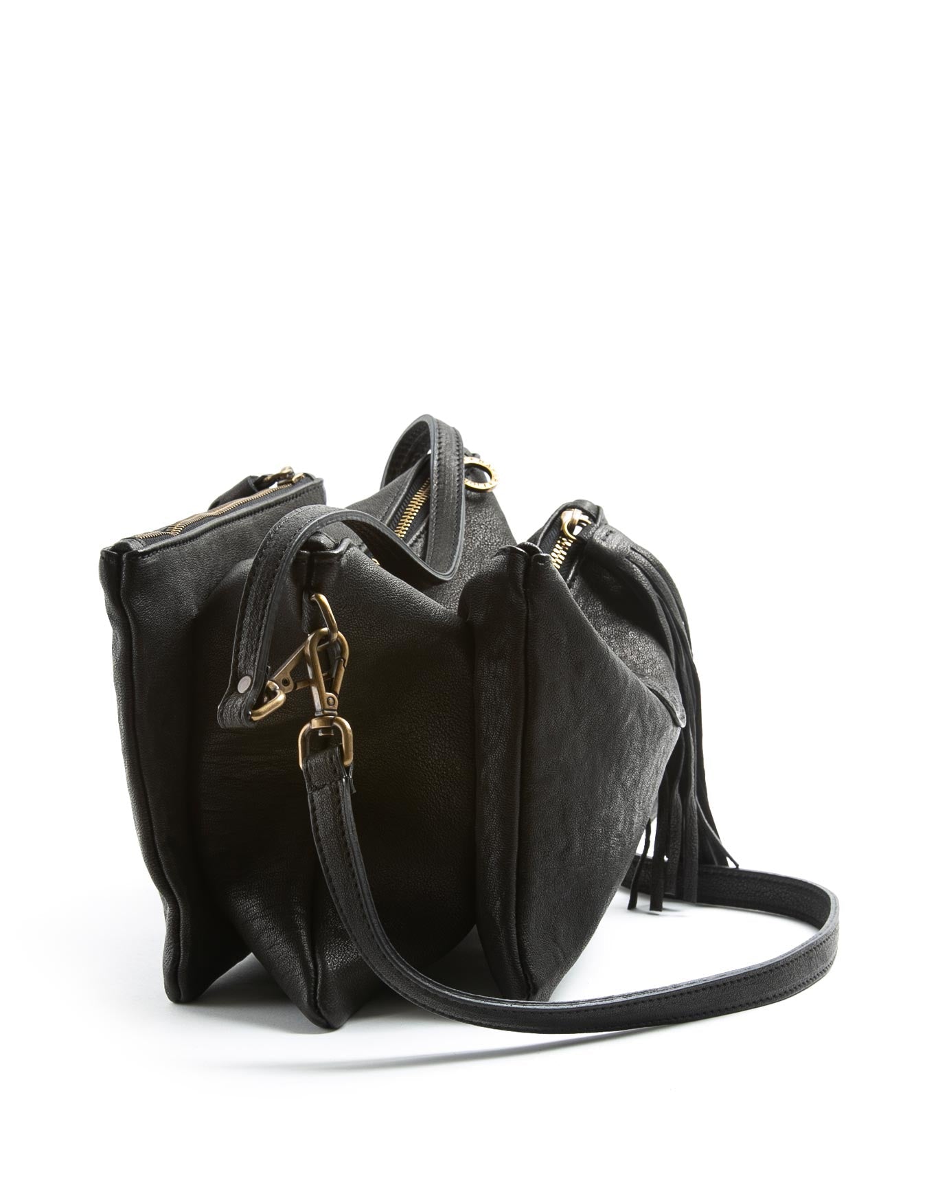 FIORENTINI+BAKER, FUTURA, Tree pockets cross body bag and shoulder bag with tassels. Made in Italy. Made to last.