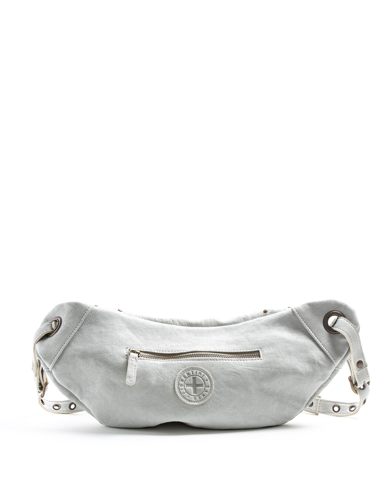 Fiorentini + Baker, FRA, White leather multi pockets crossbody bag-Made in Italy-back