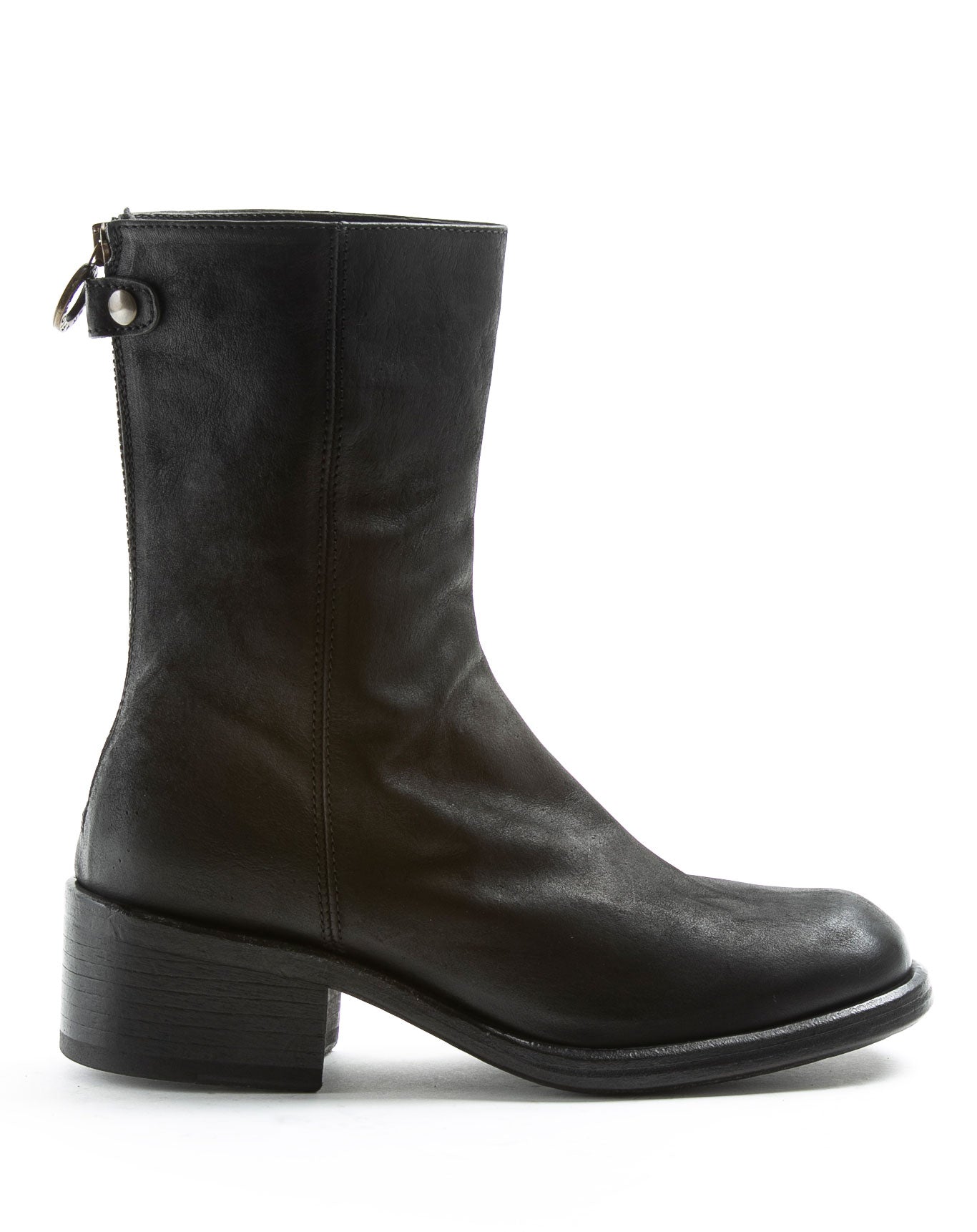 FIORENTINI + BAKER, MIX MENNY, Leather tall ankle boot with rear zip. Bold boots inspired by vintage campus and biker boots. Handcrafted by skilled artisans. Made in Italy. Made to last.