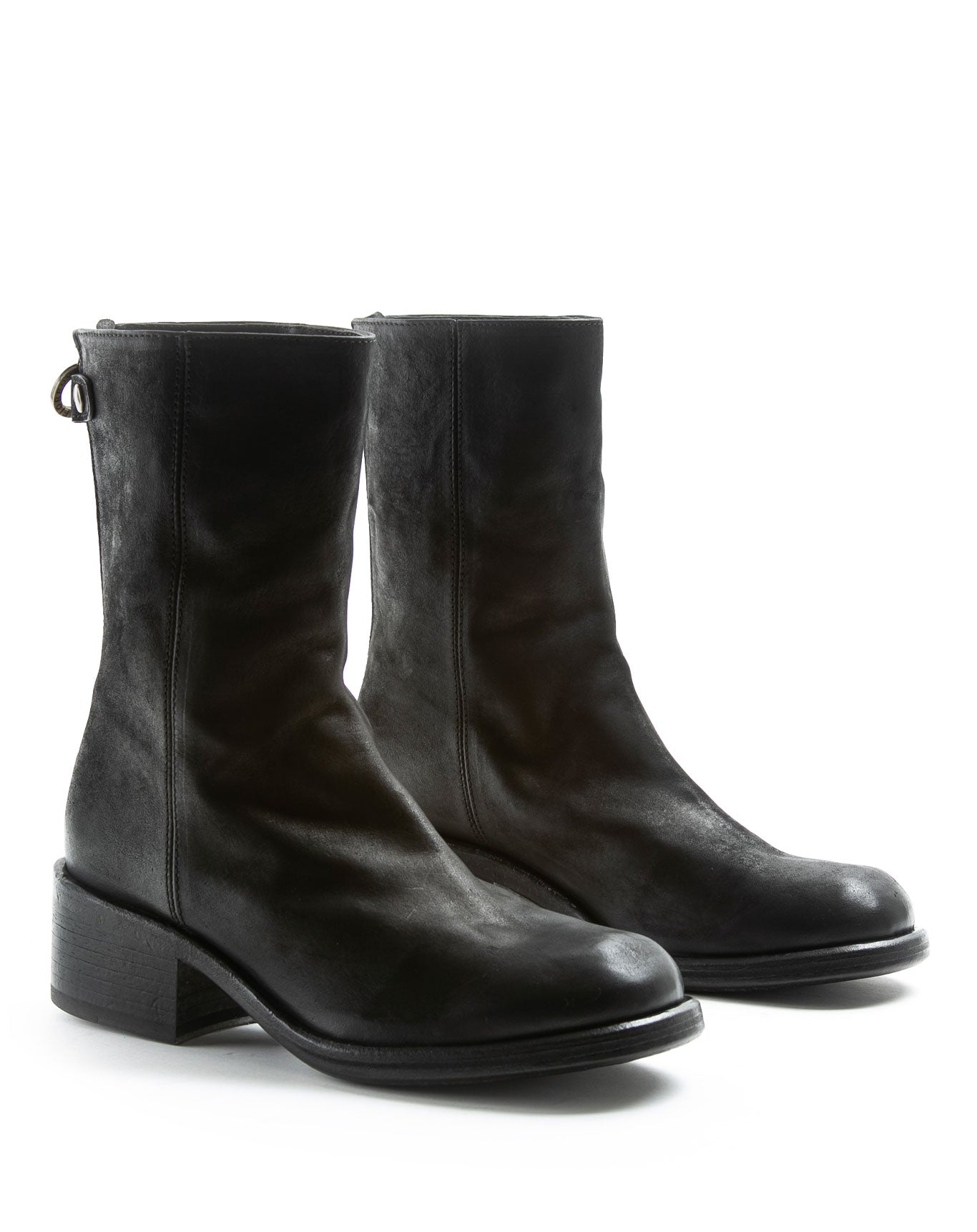 FIORENTINI + BAKER, MIX MENNY, Leather tall ankle boot with rear zip. Bold boots inspired by vintage campus and biker boots. Handcrafted by skilled artisans. Made in Italy. Made to last.