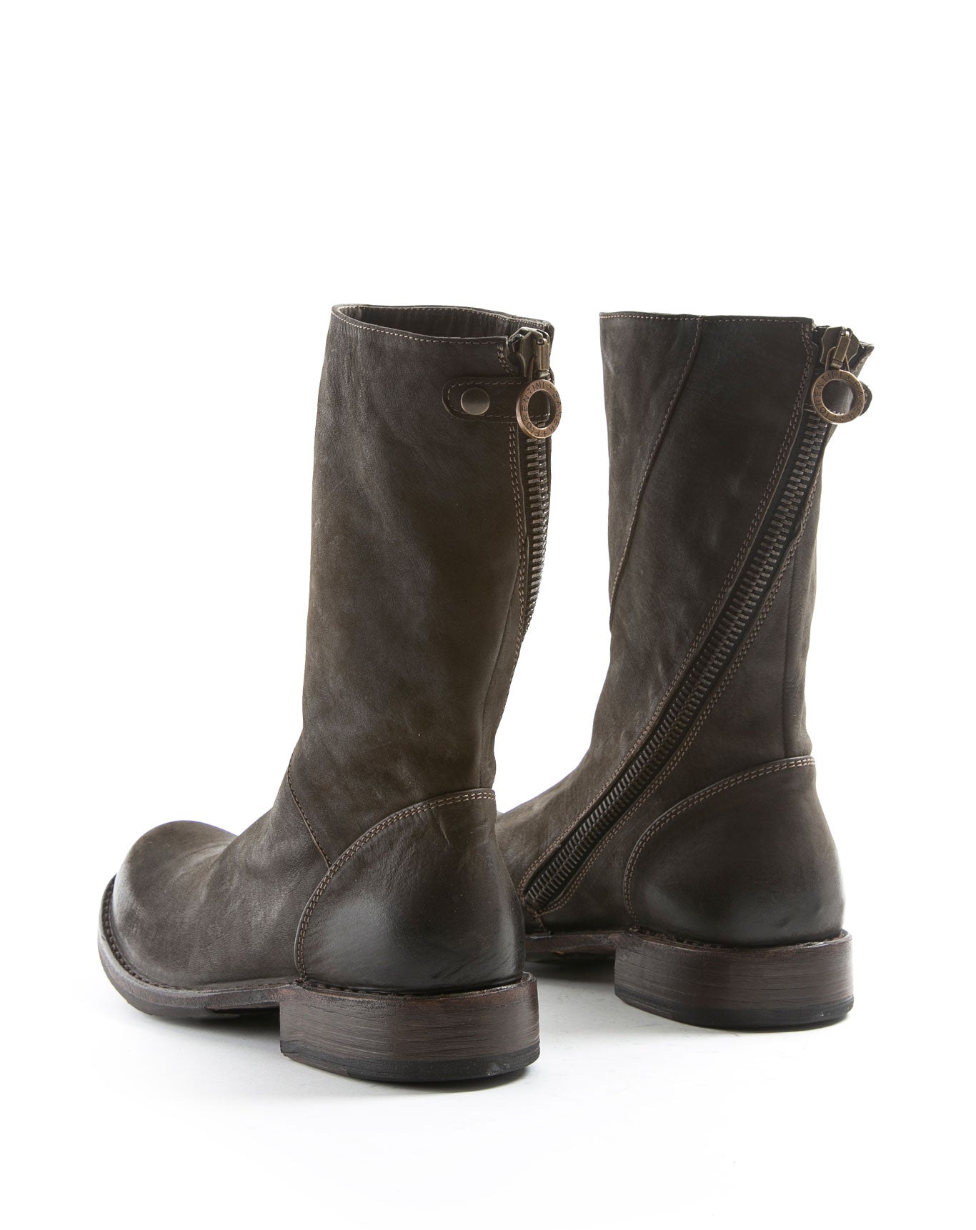 Fiorentini + Baker, ETERNITY EZEE, Coffee brown leather mid-height boots with inside diagonal zip-Made in Italy-back