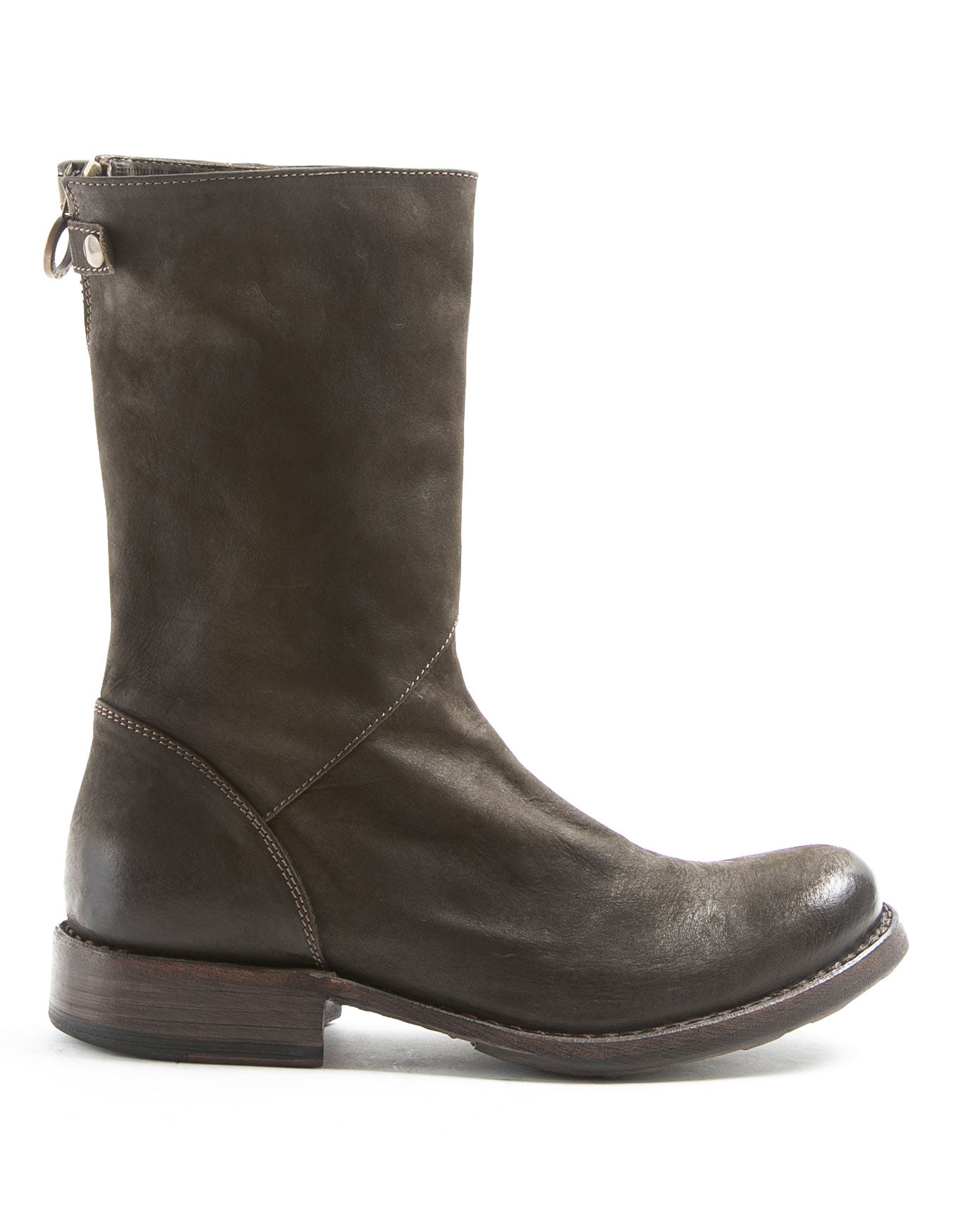 Fiorentini + Baker, ETERNITY EZEE, Coffee brown leather mid-height boots with inside diagonal zip-Made in Italy-side