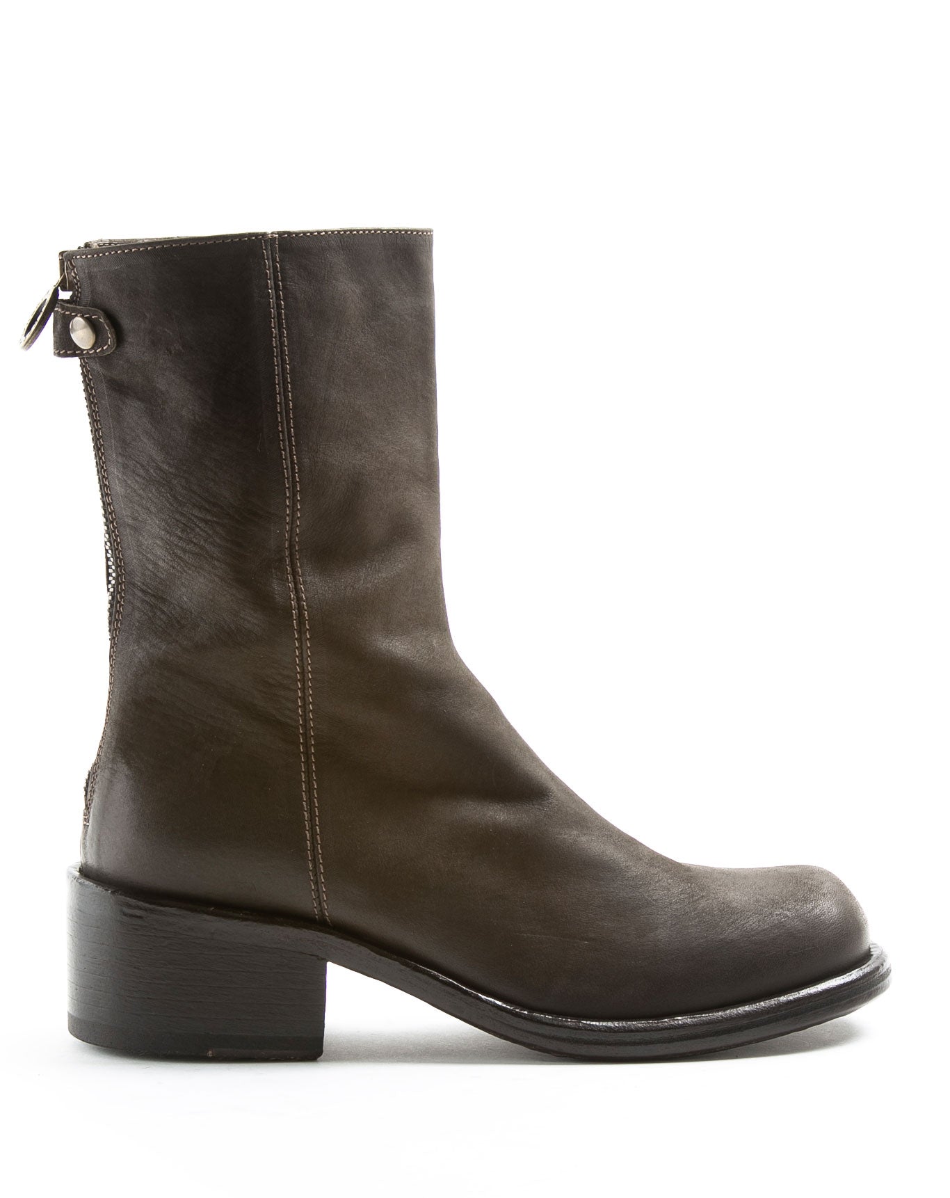 FIORENTINI + BAKER, MIX MENNY, Leather tall ankle boot with rear zip. Bold boots inspired by vintage campus and biker boots. Handcrafted by skilled artisans. Made in Italy. Made to last.