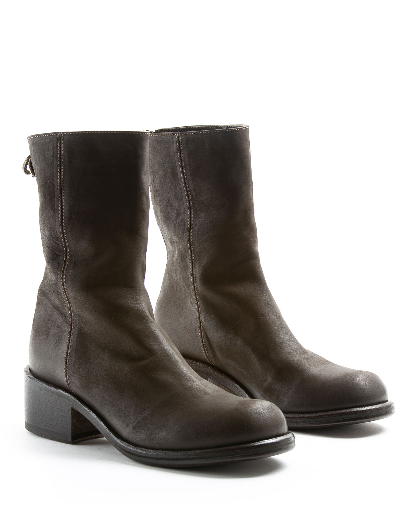 FIORENTINI + BAKER, MIX MENNY, Leather tall ankle boot with rear zip. Bold boots inspired by vintage campus and biker boots. Handcrafted by skilled artisans. Made in Italy. Made to last.