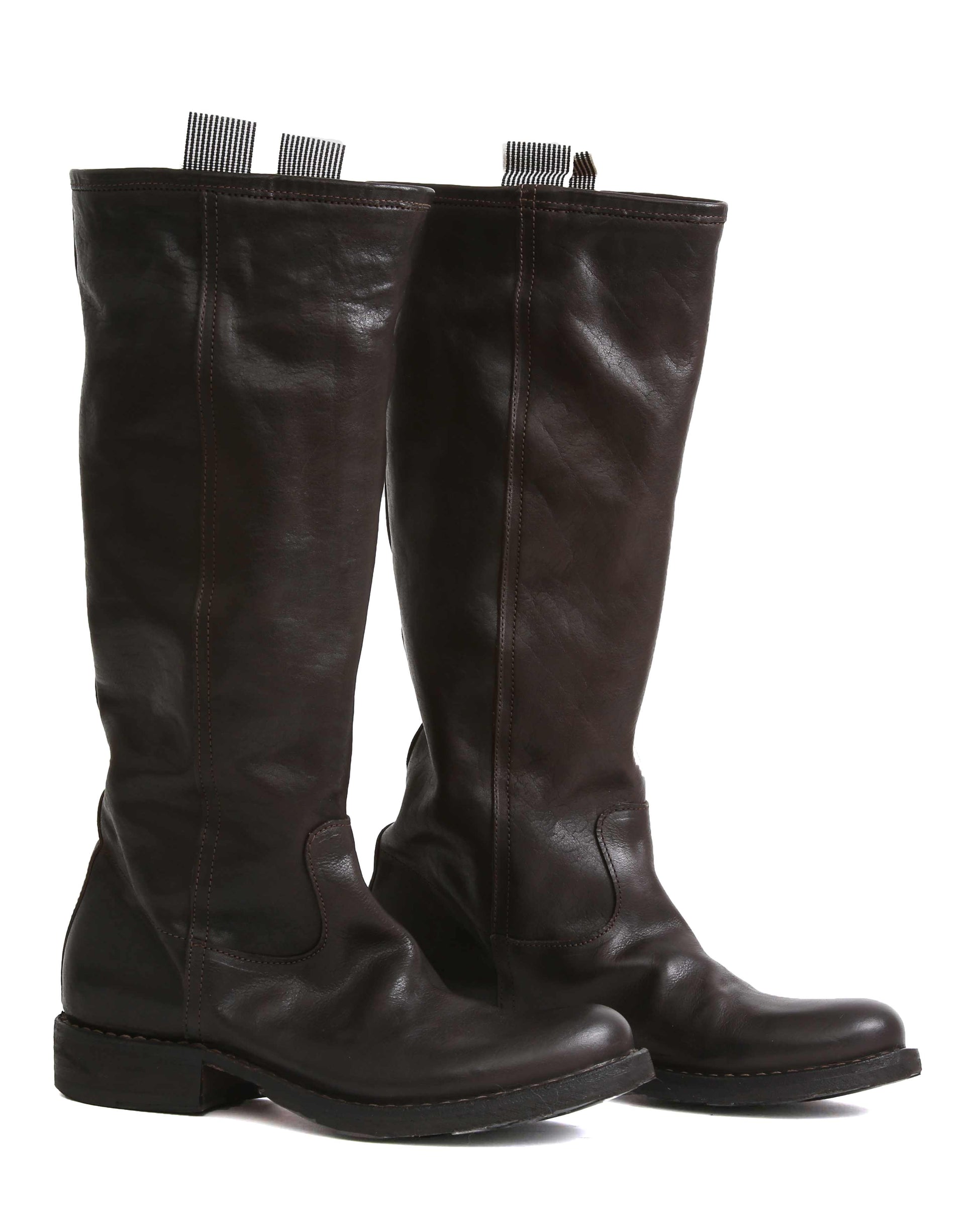 Fiorentini + Baker, ETERNITY 7460, Black leather knee-high pull-on boot-Made in Italy-lateral