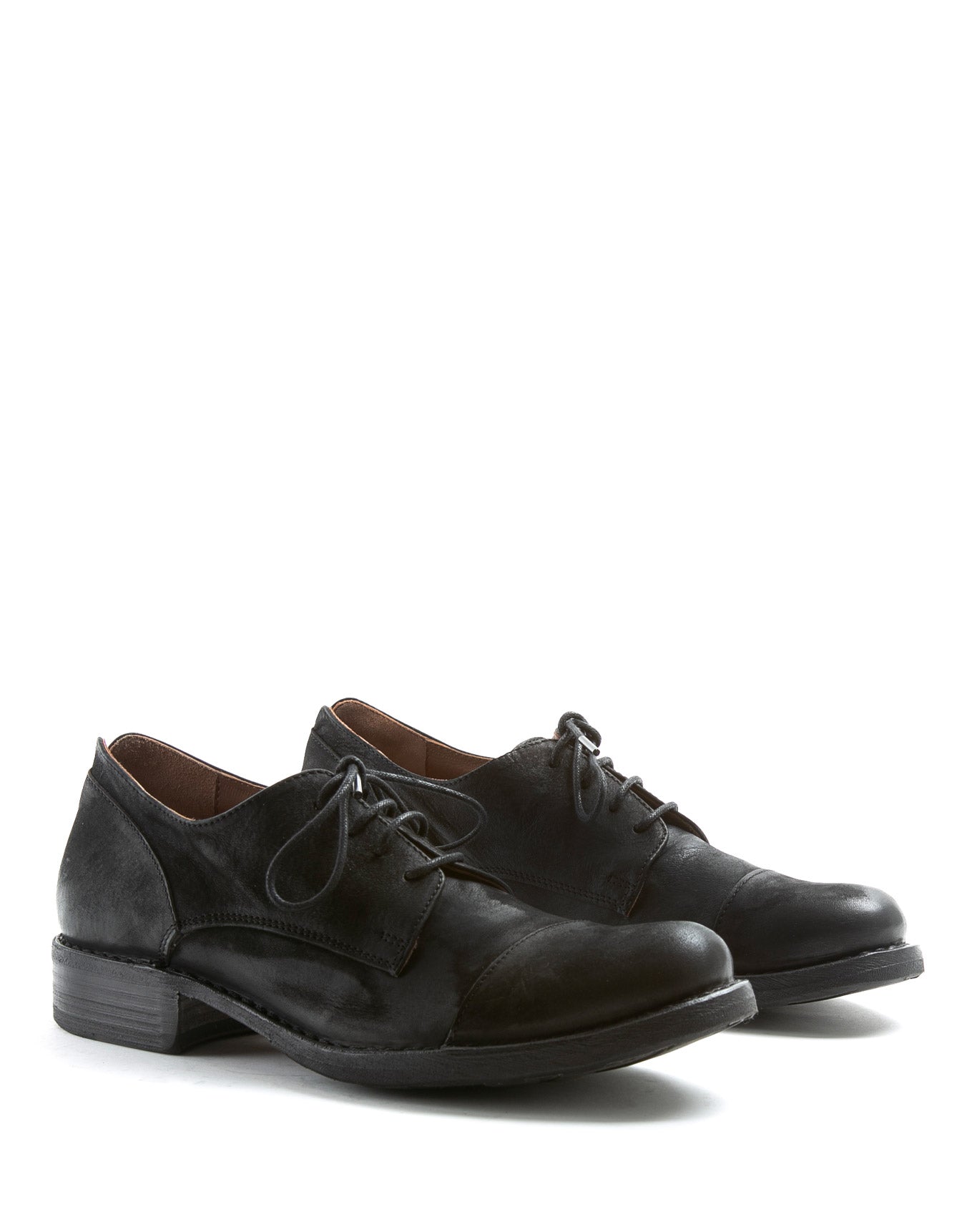 Fiorentini + Baker, ETERNITY ENEI, Leather derby shoes in reversed black leather-Made in Italy-lateral