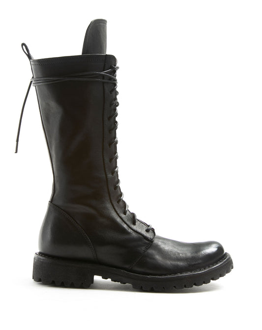 Fiorentini + Baker, ETERNITY MASSIVE M-EGAN, Tall lace up military style boots with inside zip and thick rubber sole-Made in Italy-side