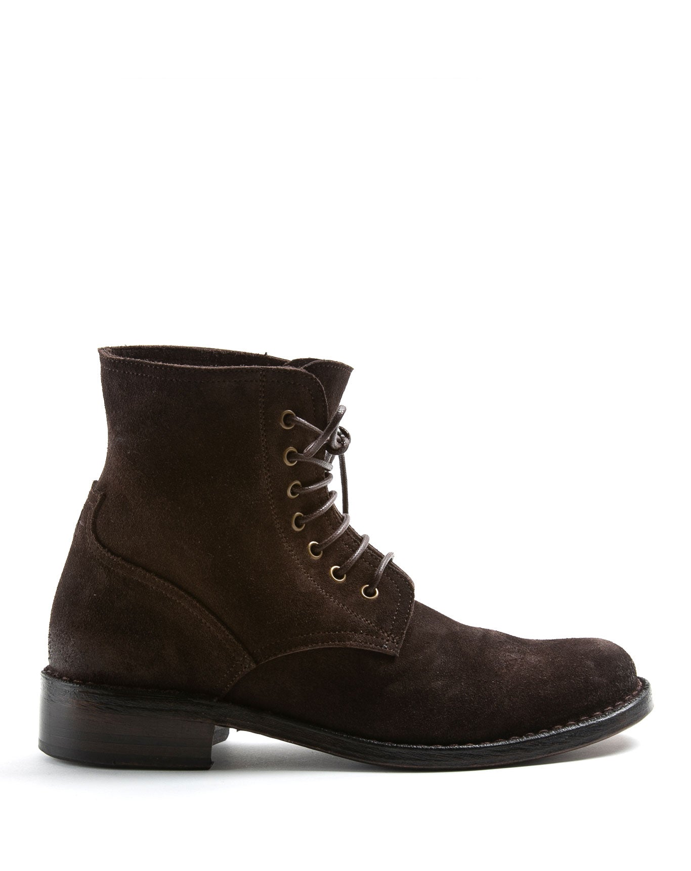 Fiorentini + Baker, FRATERNITY F-EMON, Brown suede ankle lace-up boots-Made in Italy-side