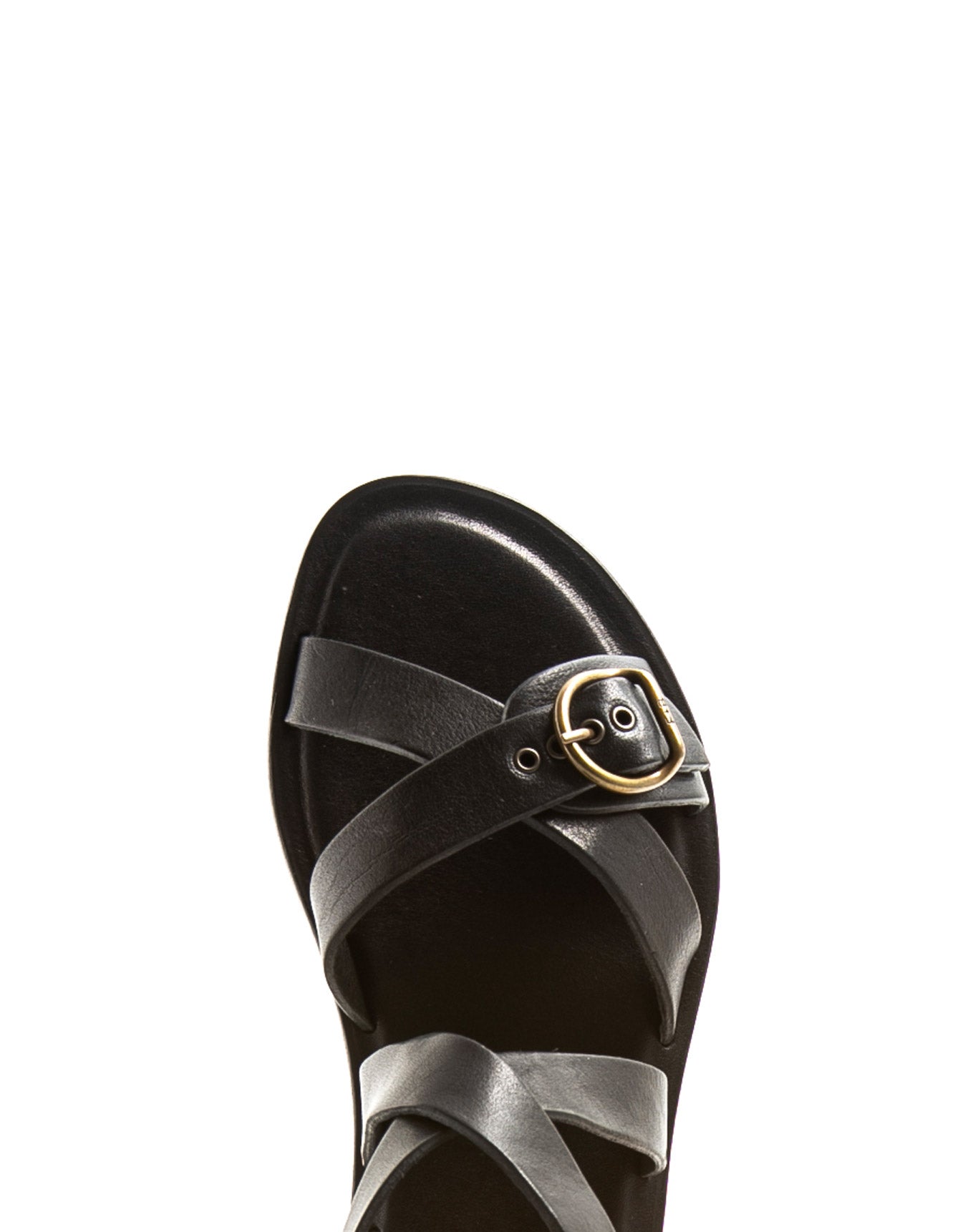 ZIVA Black Leather Sandals