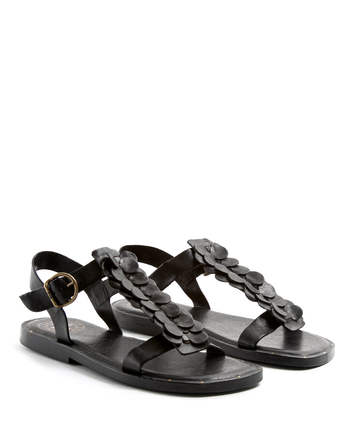 ZOBA Black Leather Sandals