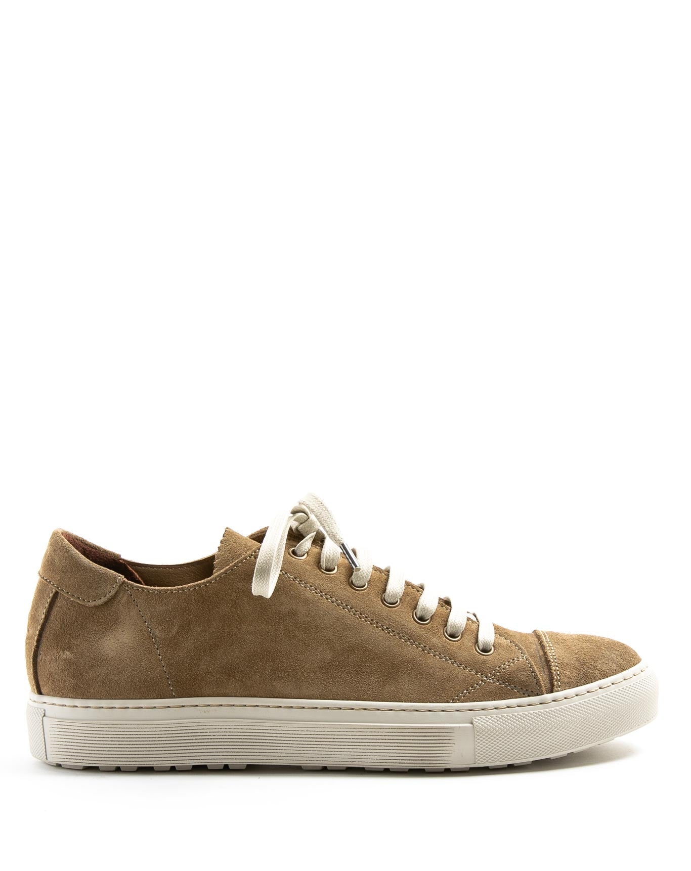 Fiorentini + Baker, BOLT BET, Khaki brown suede lace-up sneakers-Made in Italy-side