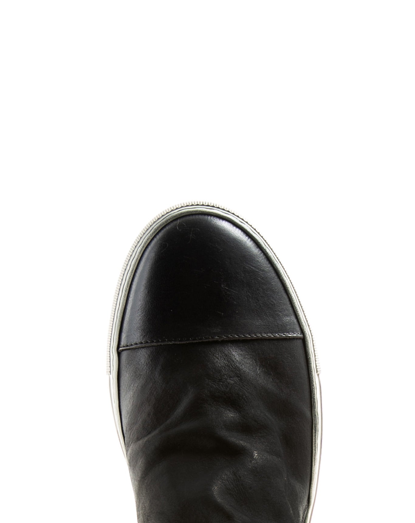 FIORENTINI + BAKER, BOLT BRET, Black  leather sneaker boots with ruched vamp and inside zip-Made in Italy-toe