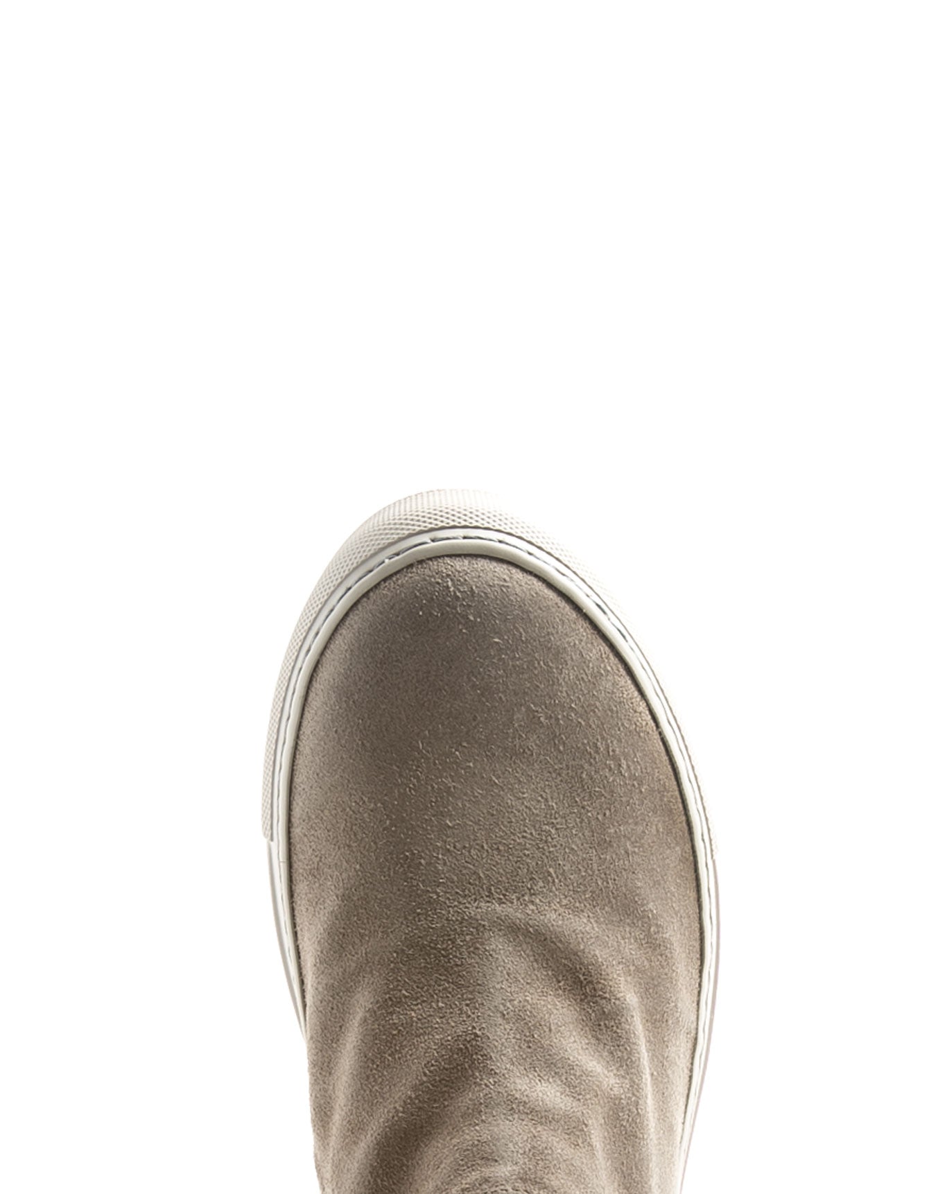 Fiorentini + Baker, BOLT BRIE, Taupe suede asymmetric sneakers with inside zip-Made in Italy-toe