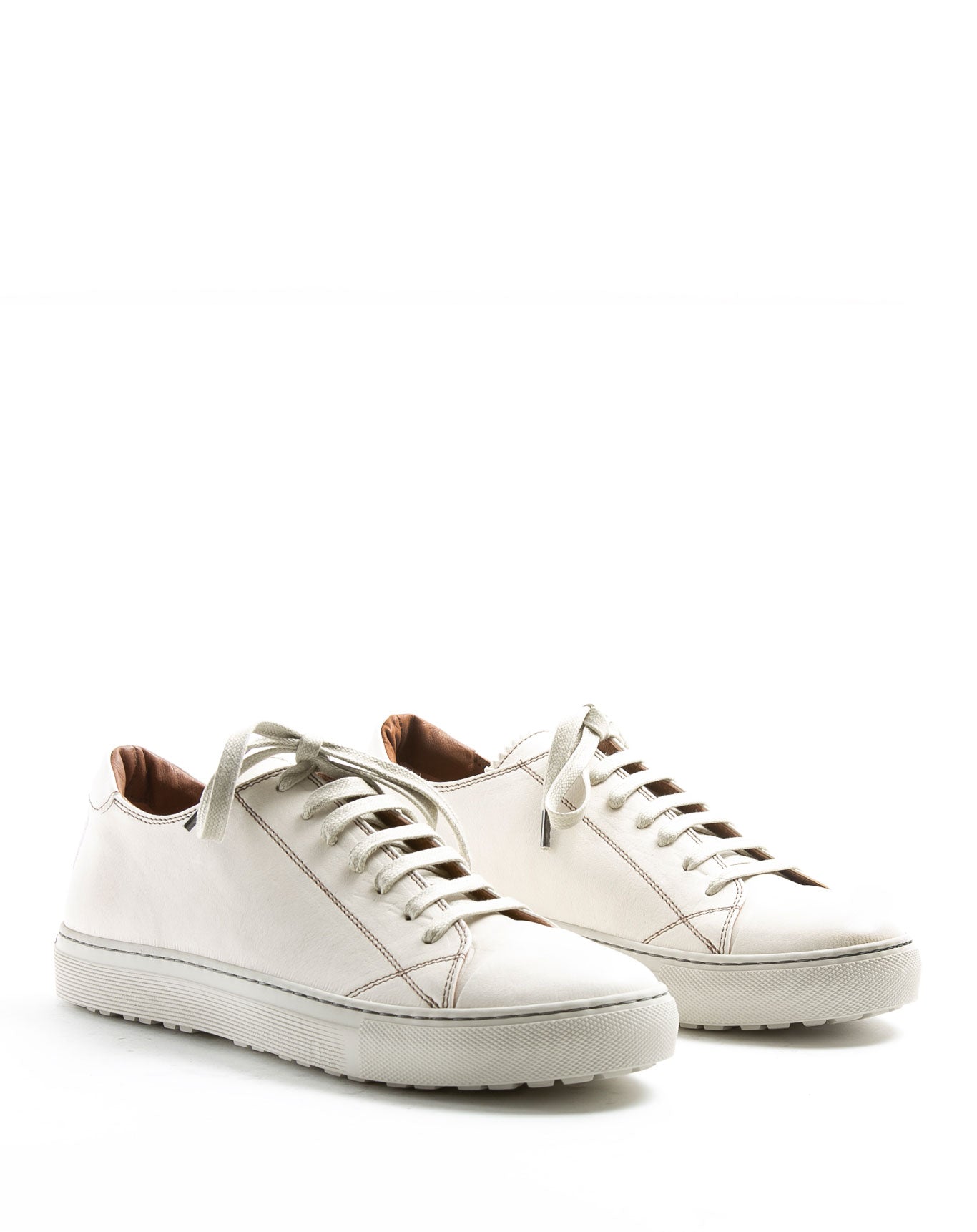 Fiorentini + Baker, BOLT BEXY, White leather lace-up sneaker-Made in Italy-lateral