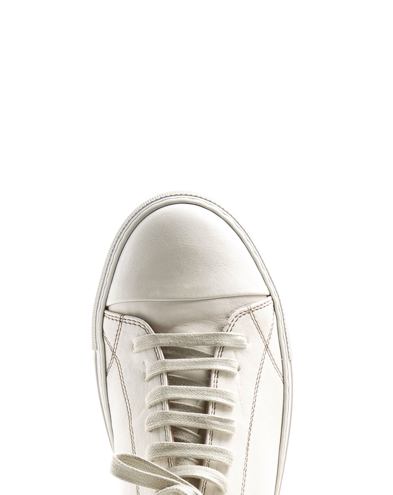 Fiorentini + Baker, BOLT BEXY, White leather lace-up sneakers-Made in Italy-toe