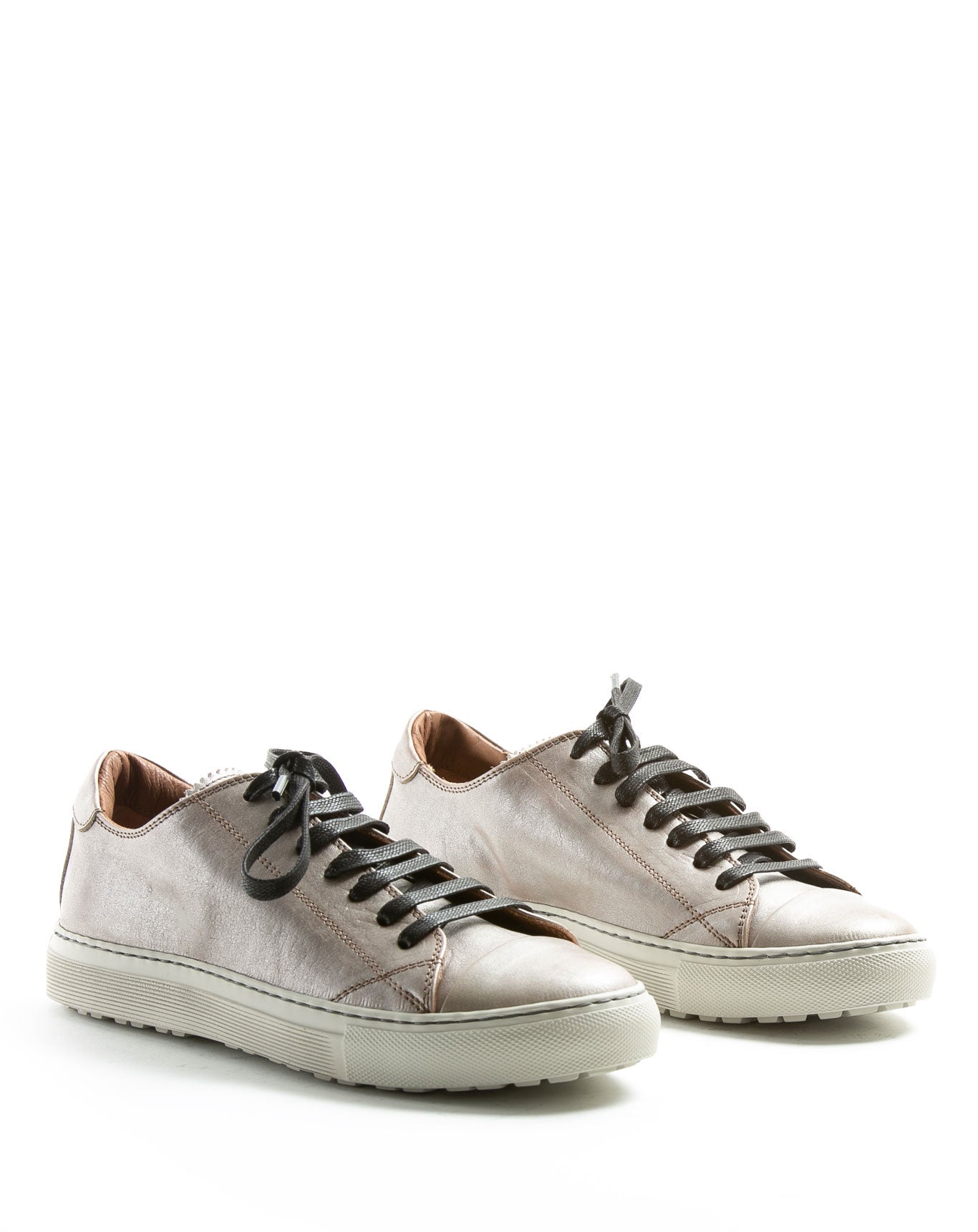 Fiorentini + Baker, BOLT BEXY, Silver leather lace-up sneakers-Made in Italy-lateral