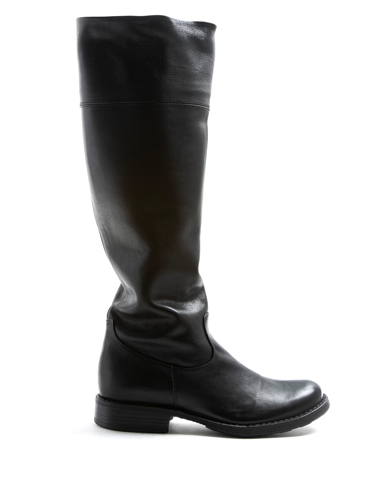 FIORENTINI+BAKER, ETERNITY EVER, Knee-high riding style boots with inside zip in black leather-Made in Italy-side