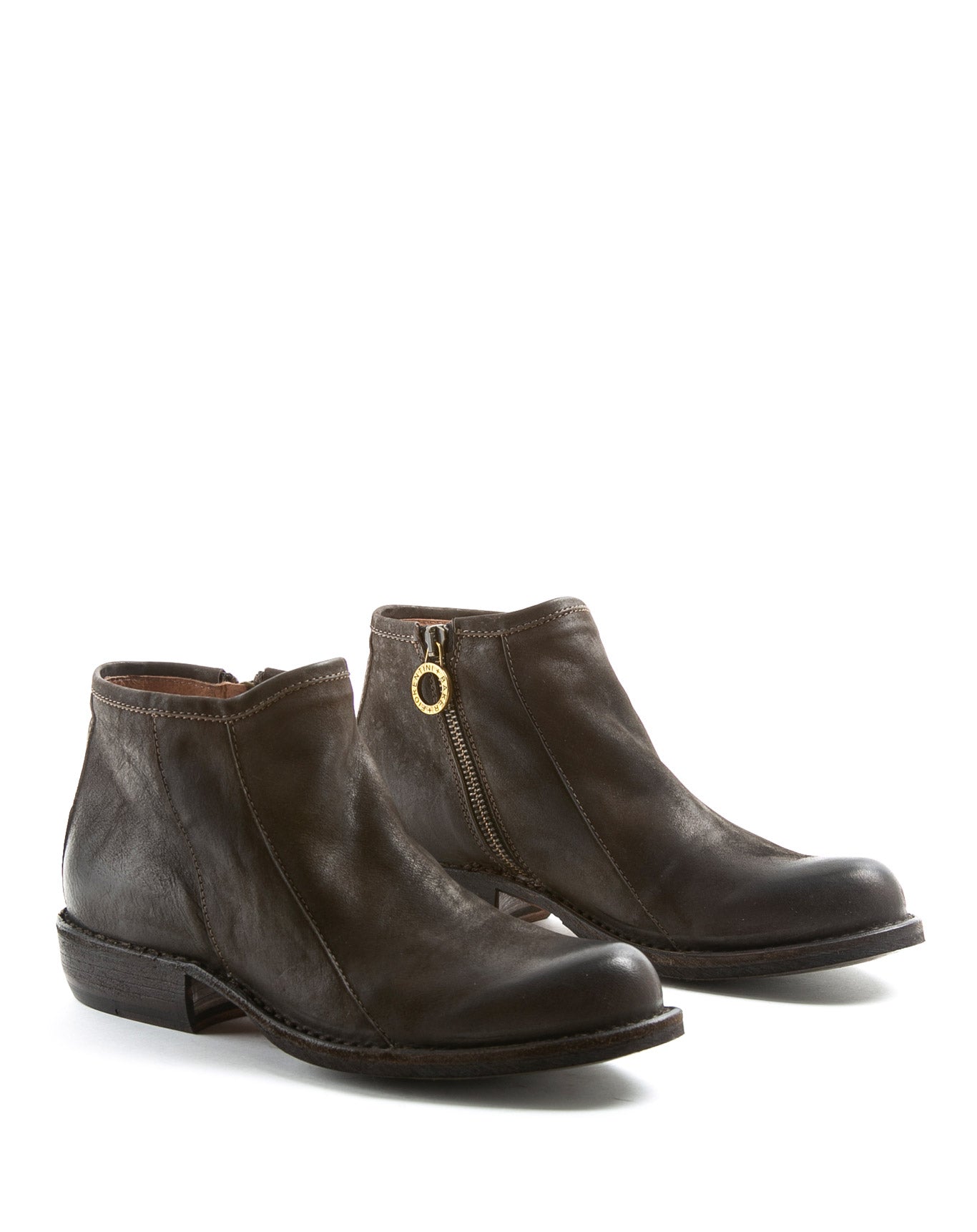 Fiorentini + Baker, CARNABY CARP, Brown leather women ankle boots with inside zip and slightly pointed toe-Made in Italy-lateral