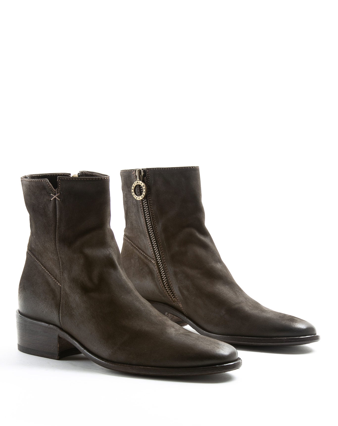 Fiorentini + Baker, CHANCE CALE, Brown leather women ankle boots with elongated shape and inside zip-Made in Italy-lateral