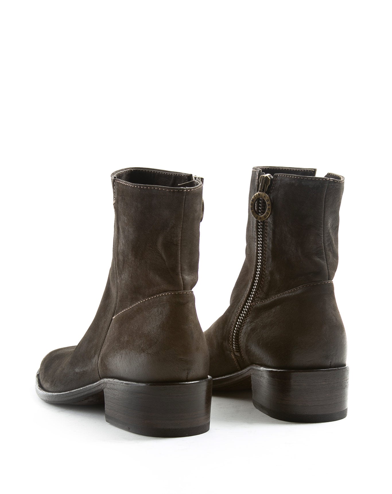 Fiorentini + Baker, CHANCE CALE, Brown leather women ankle boots with elongated shape and inside zip-Made in Italy-back