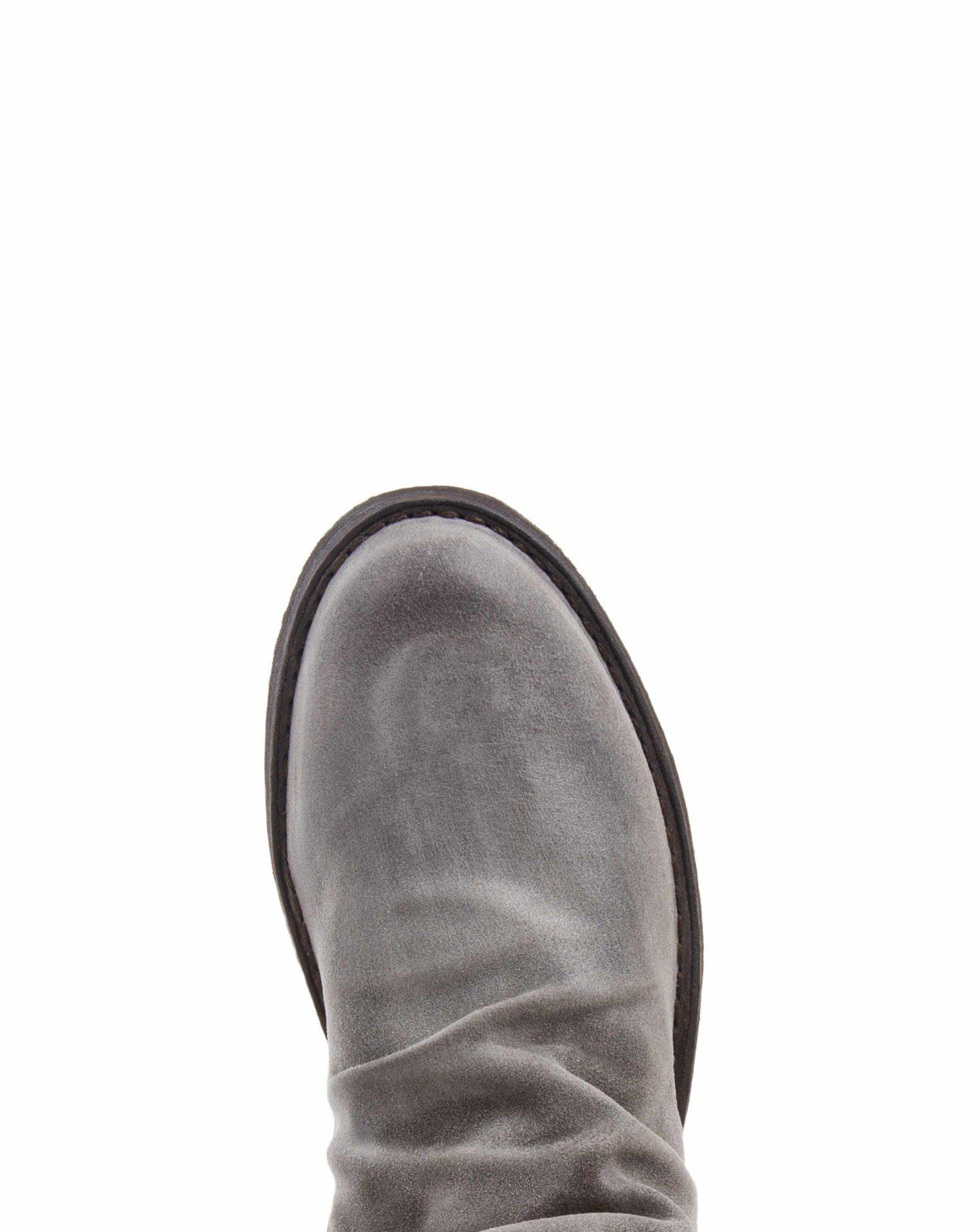 Fiorentini + Baker, ETERNITY ELF, Taupe suede ankle boots with slightly ruched vamp and inside zip-Made in Italy-toe
