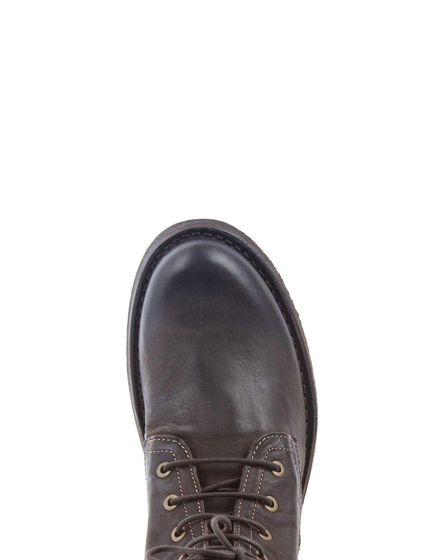 Fiorentini + Baker, ETERNITY ELME, Military style lace-up tall ankle boots in coffee brown leather-Made in Italy-toe