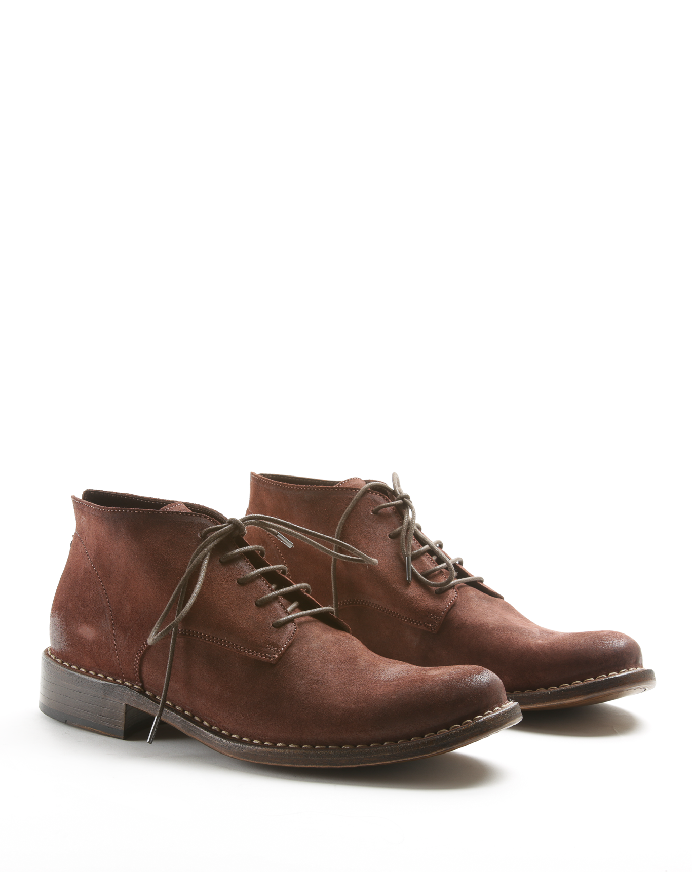 FEDD Bordeaux crust leather lace-up boots