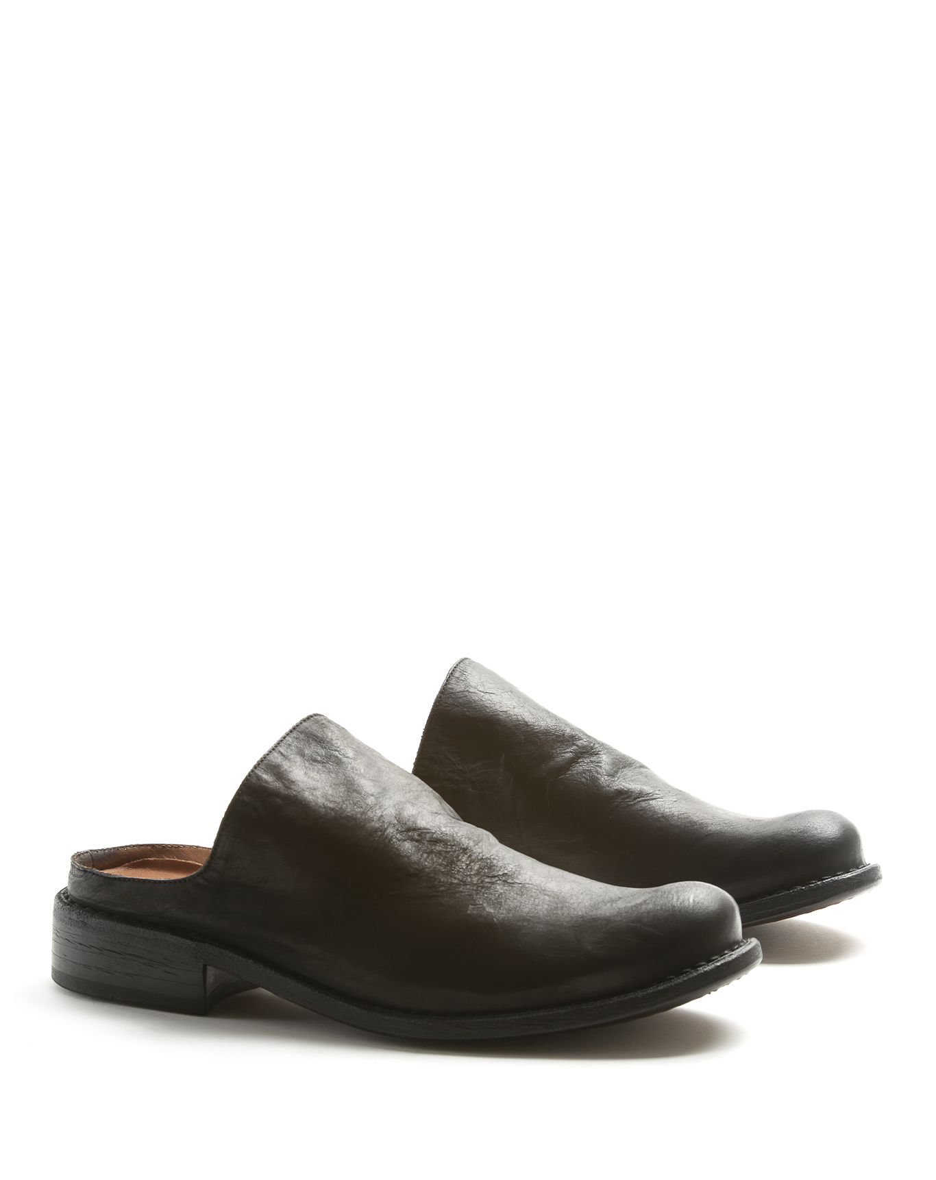 FREYO Black Leather Mules