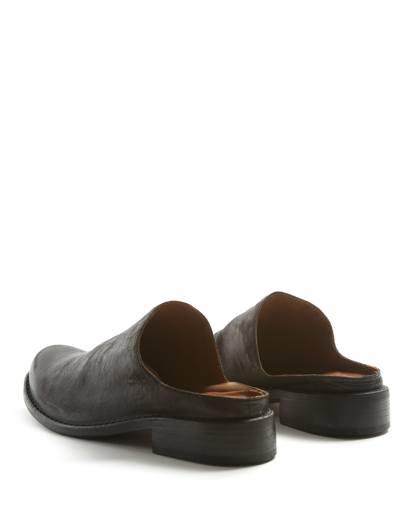 FREYO Black Leather Mules