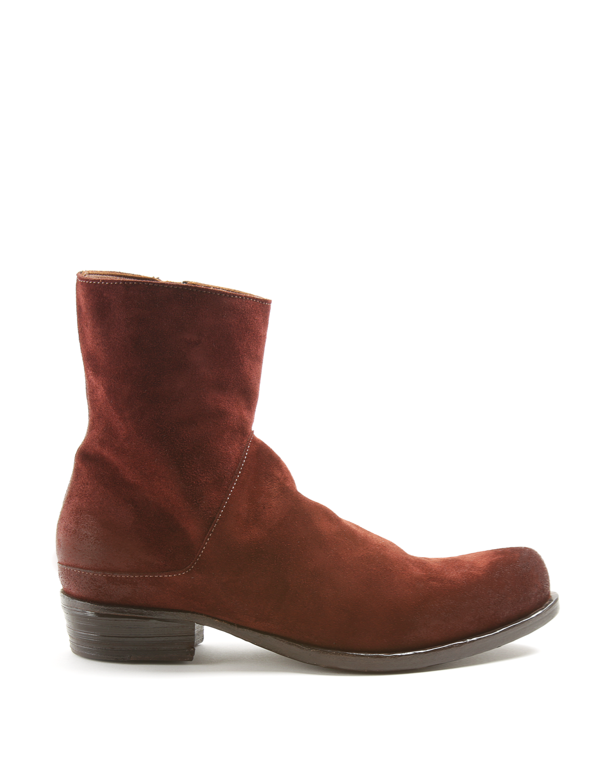 HARI Deep Russet Brown Suede Boots